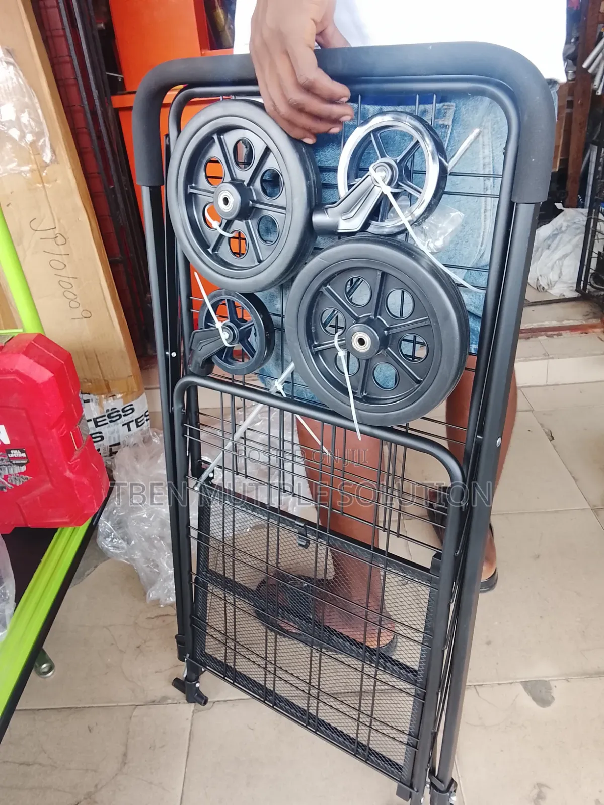 Portable, Foldable Metal Wire Shopping and Utility Cart
