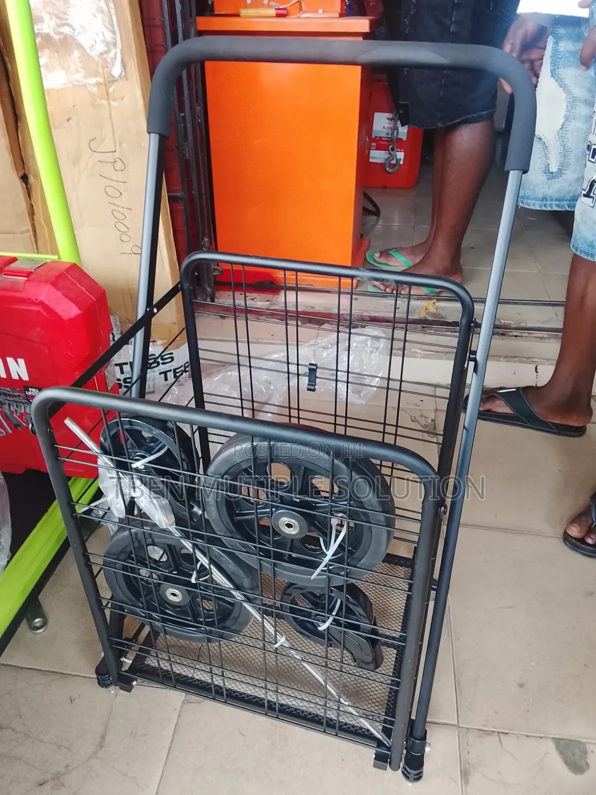 Portable, Foldable Metal Wire Shopping and Utility Cart