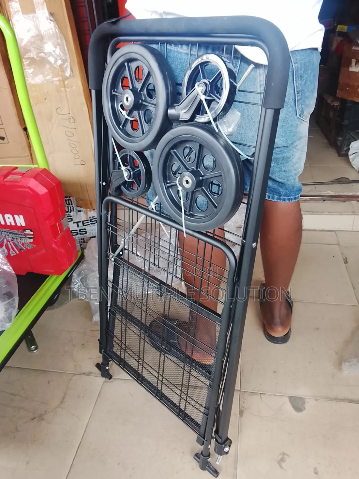 Portable, Foldable Metal Wire Shopping and Utility Cart