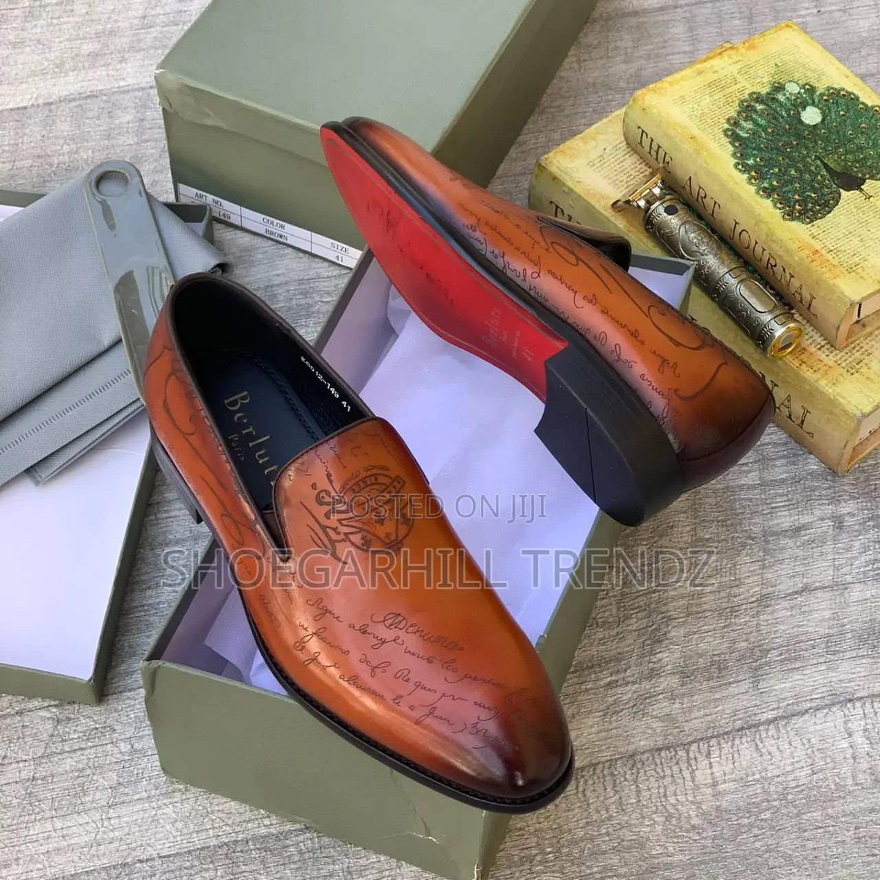 Berluti Leather Red Bottoms Soles in 3 Colours