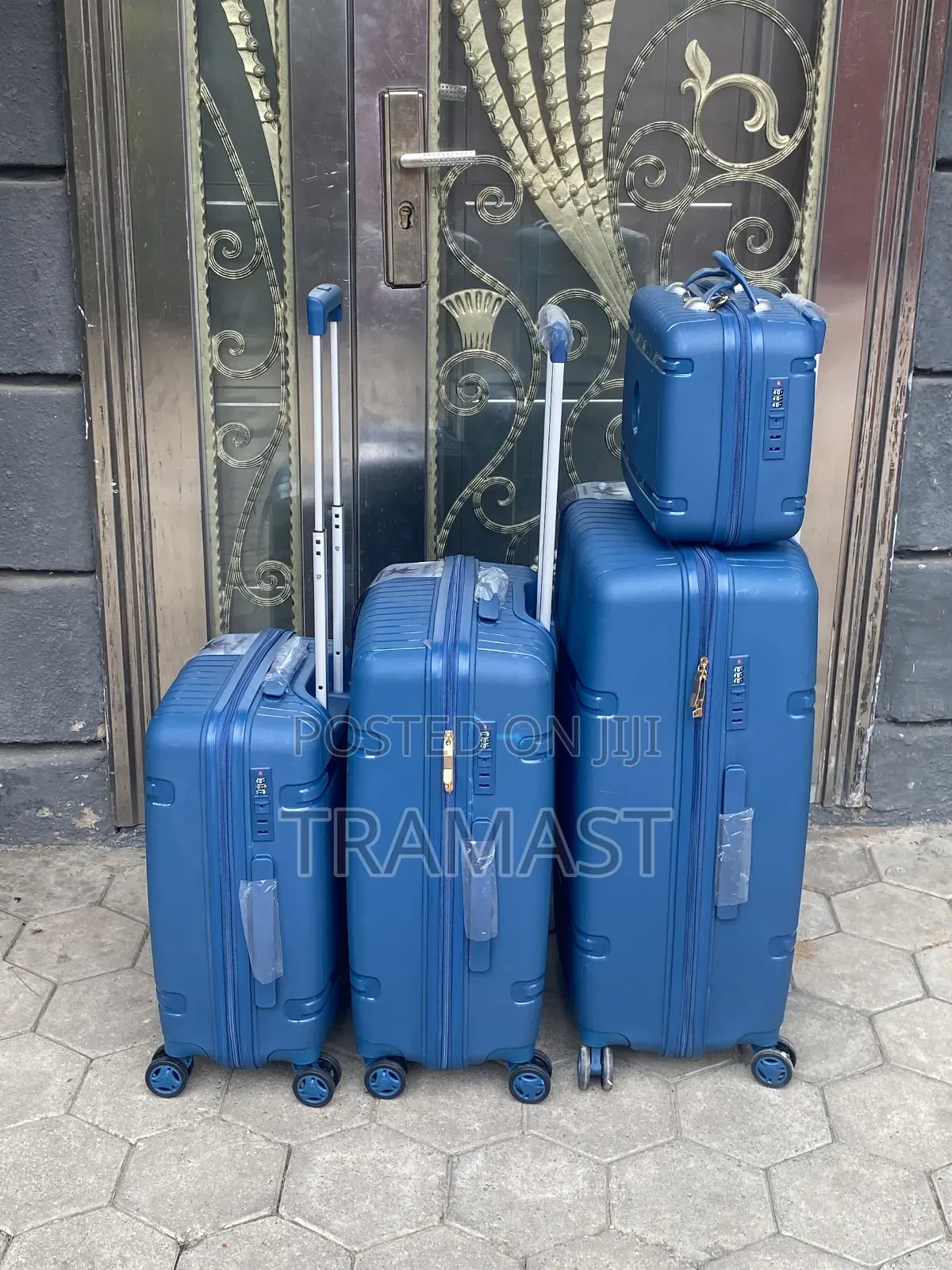 Swiss Polo Rubber Luggage Set - Blue