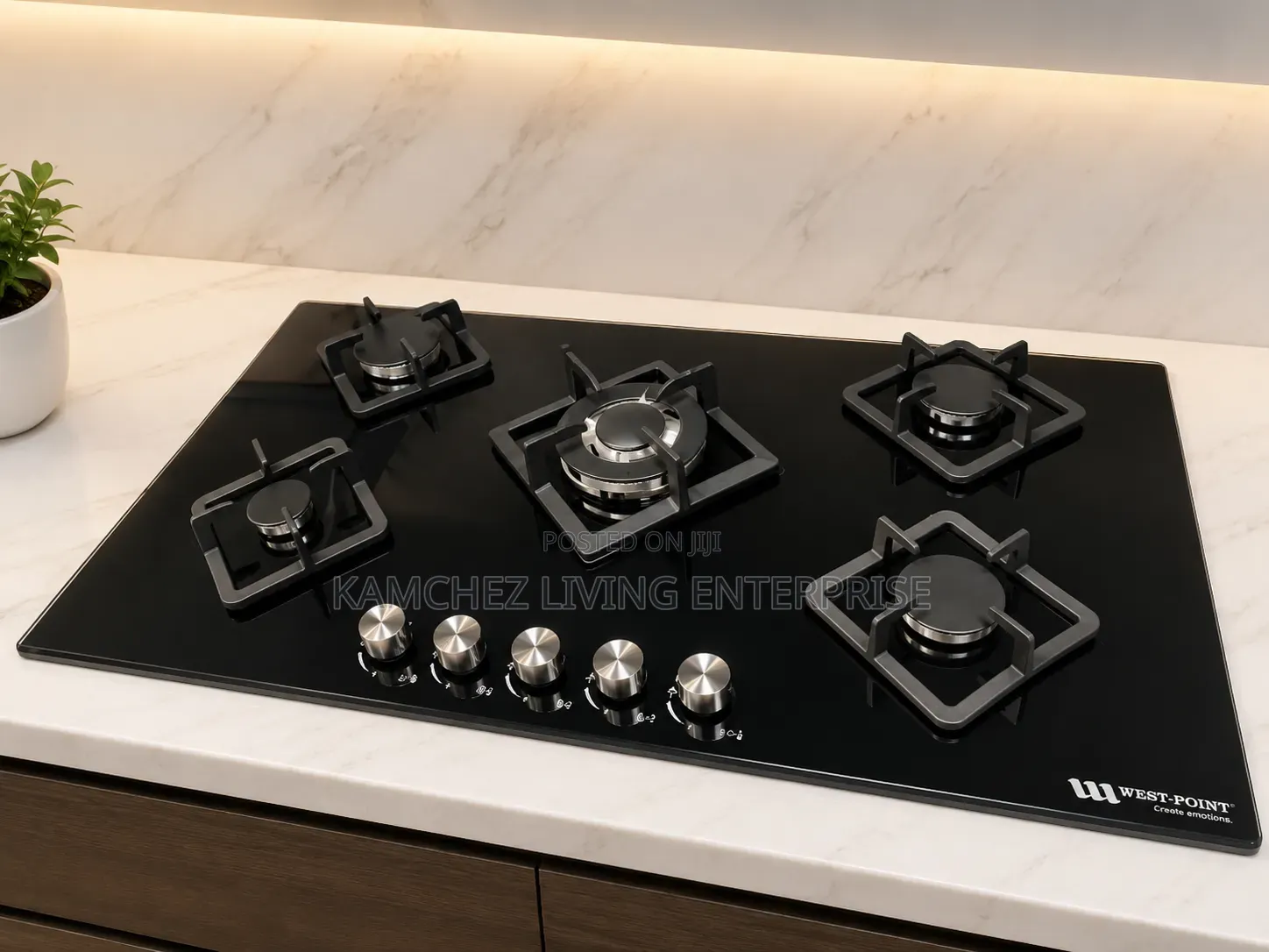 Premium 5-Burner Gas Hob – Stylish, Powerful Practical