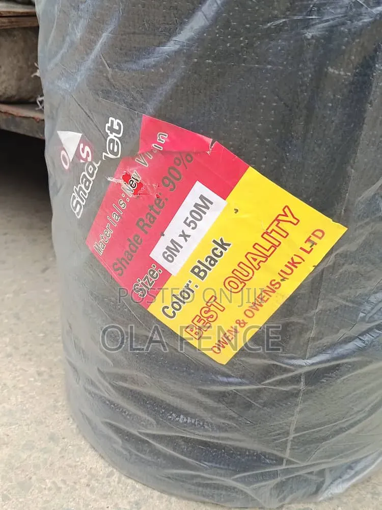 Black Shade Net Virgin 90% by 6meter Wide by 50meter Long