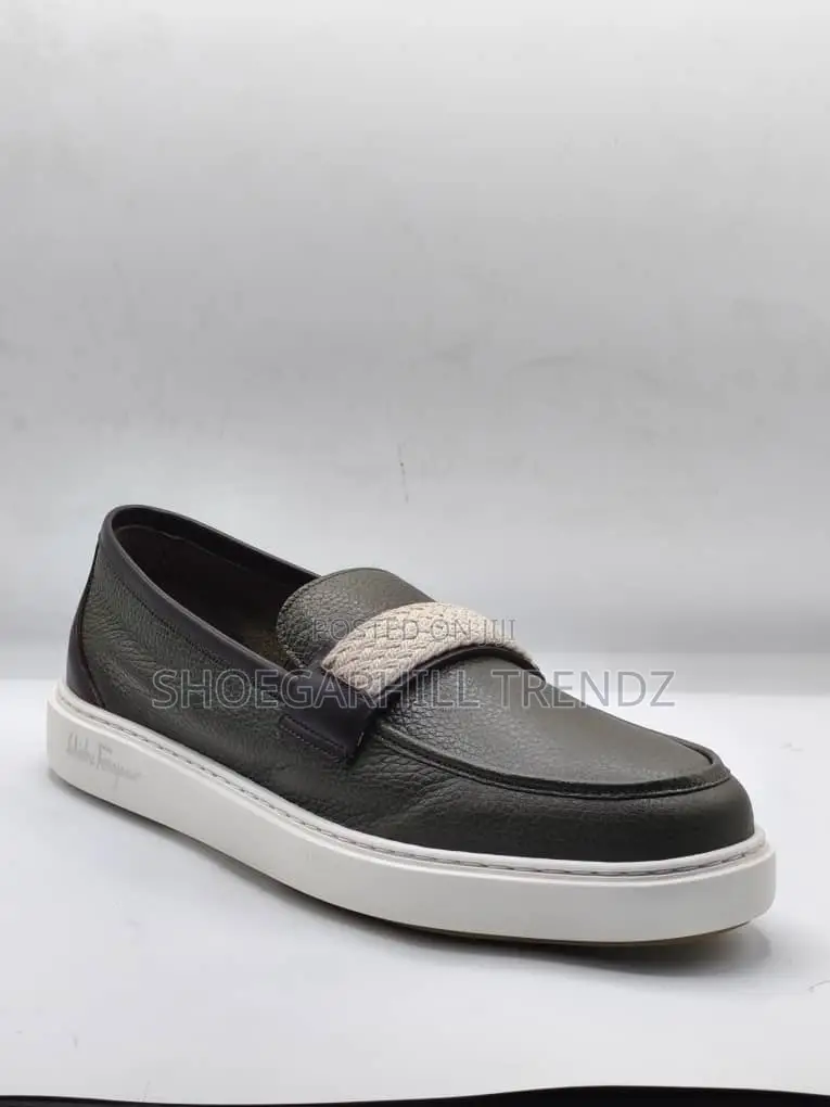 Sf Men Italian Loafer Shoes Black and Brown in 2 Designs