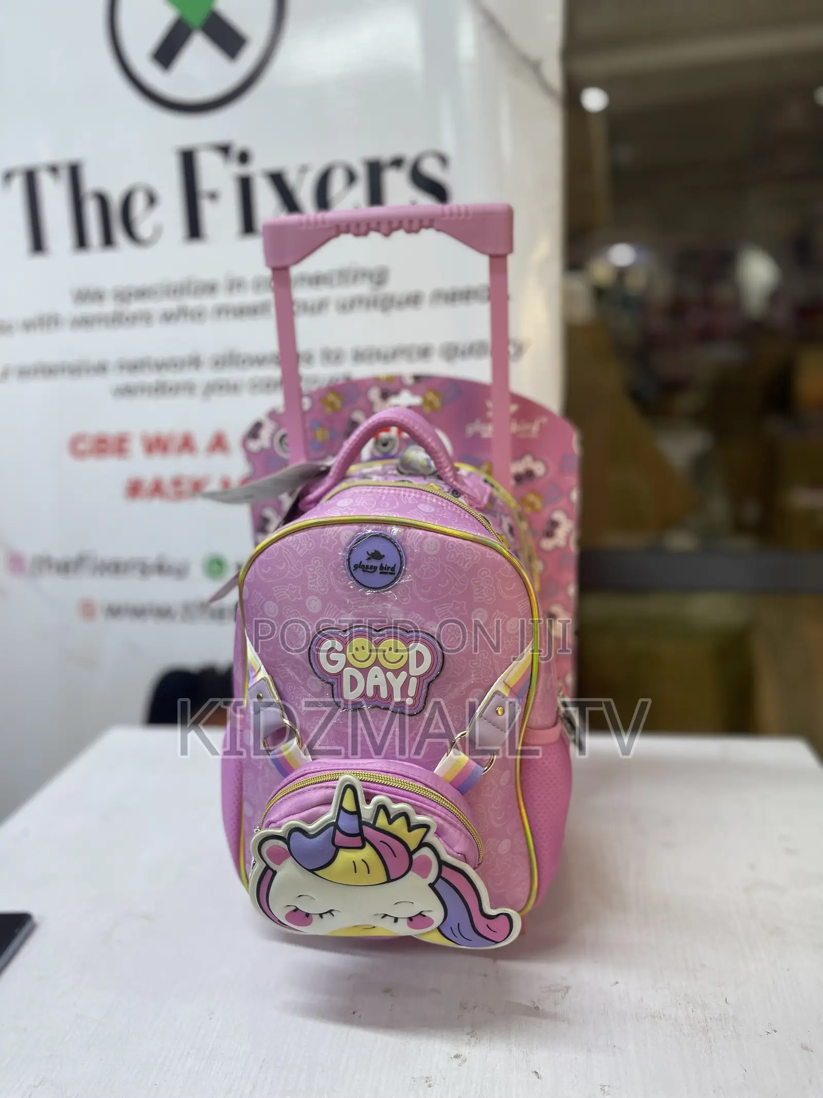 Glossy Bird 12inch Trolley Backpack for Kids