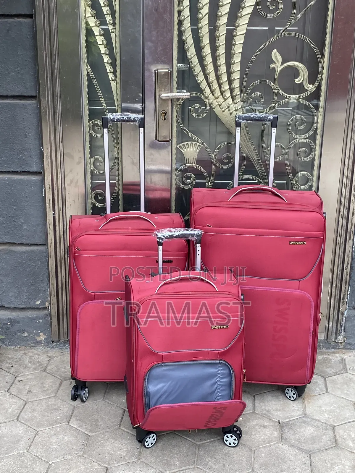 Swiss Polo Polyester Luggage Set in Ikeja– Red