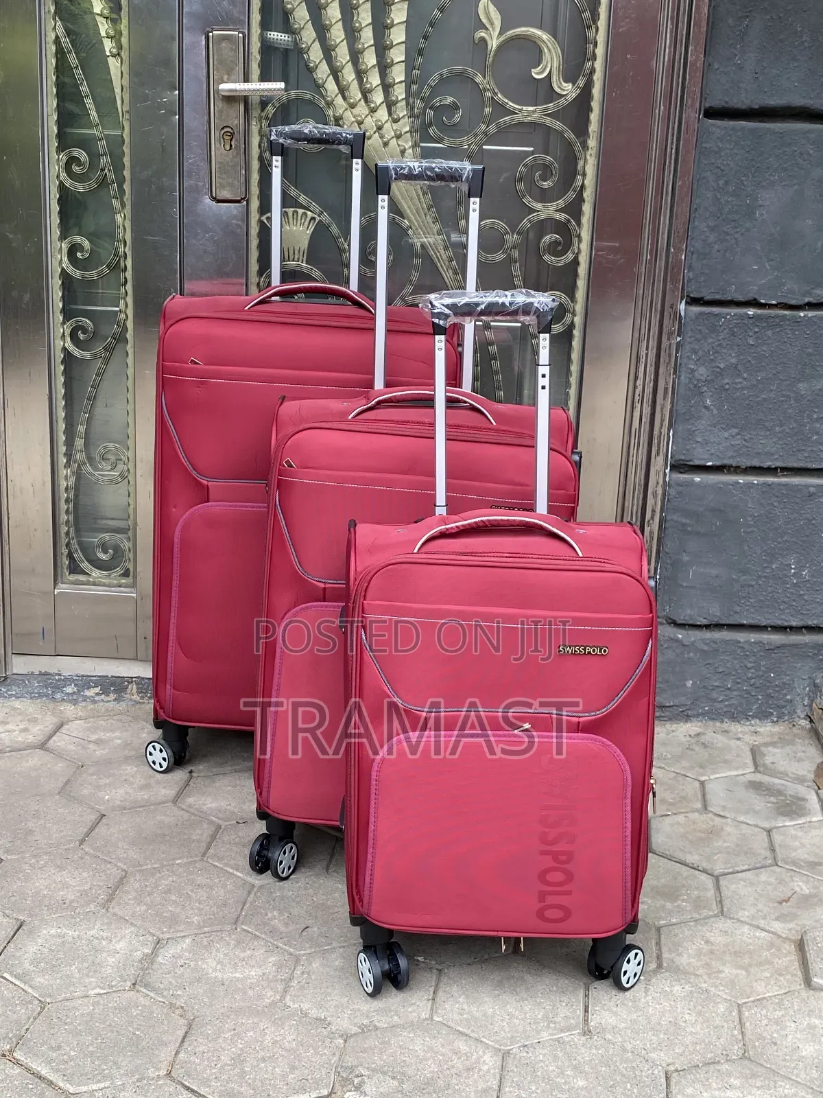 Swiss Polo Polyester Luggage Set in Ikeja– Red