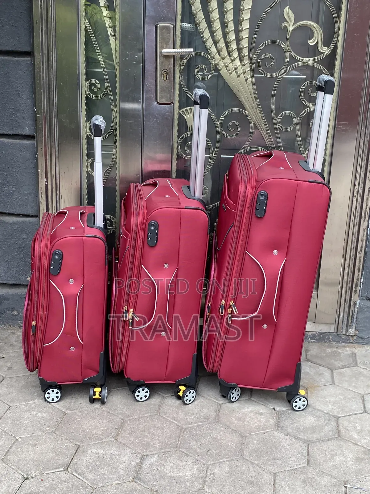 Swiss Polo Polyester Luggage Set in Ikeja– Red