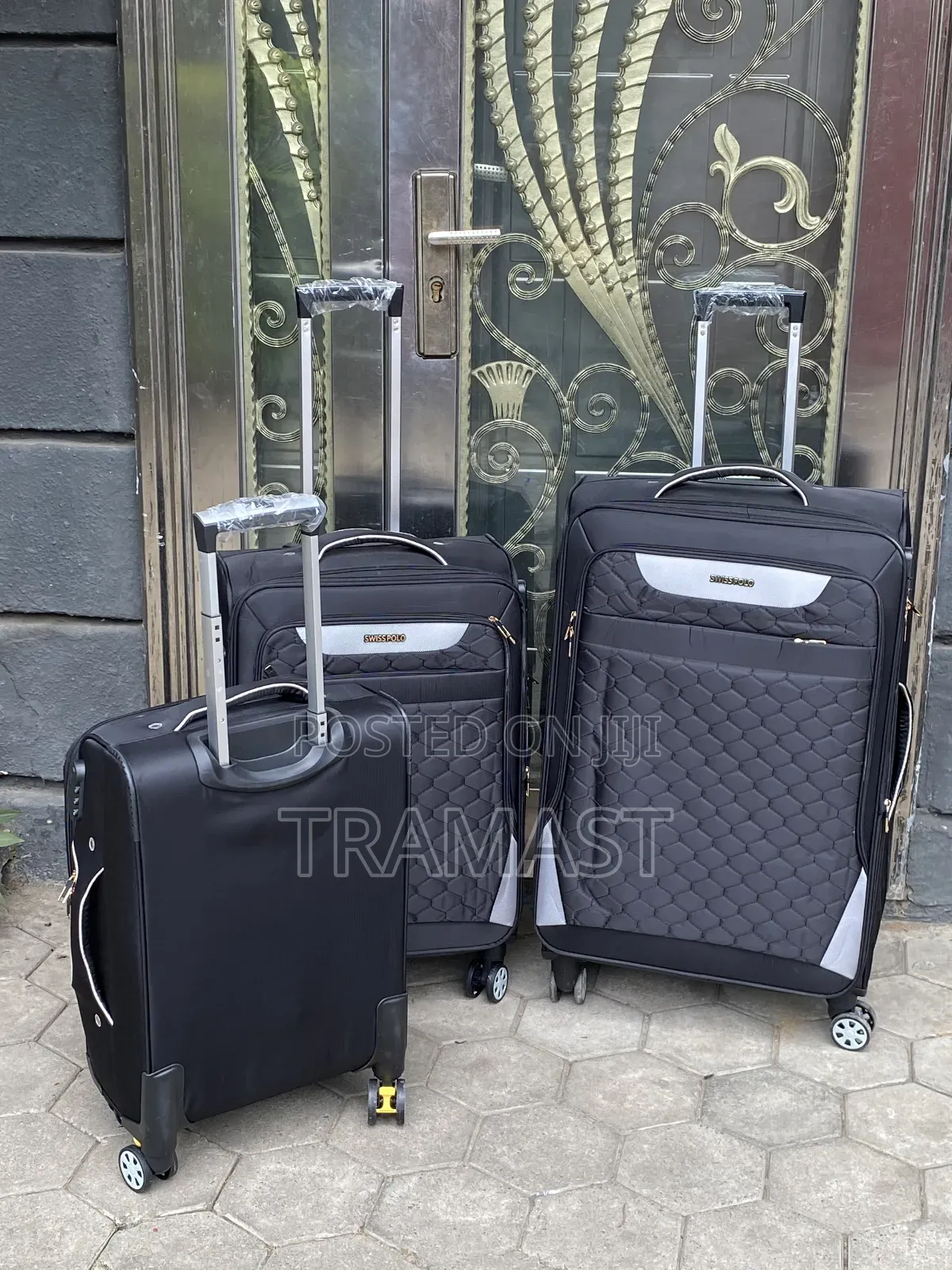 Swiss Polo Polyester Luggage – 3 Pieces Black