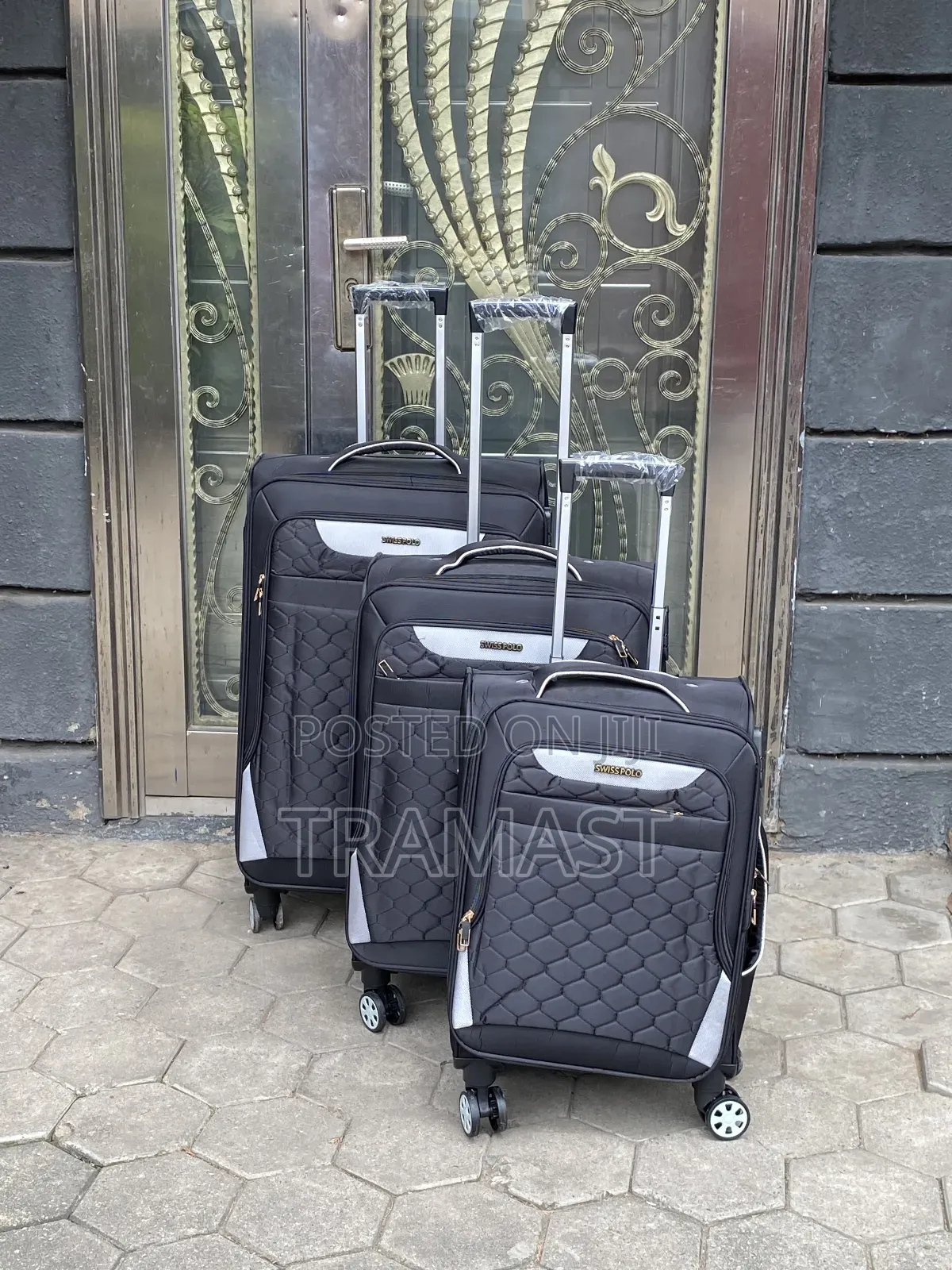 Swiss Polo Polyester Luggage – 3 Pieces Black
