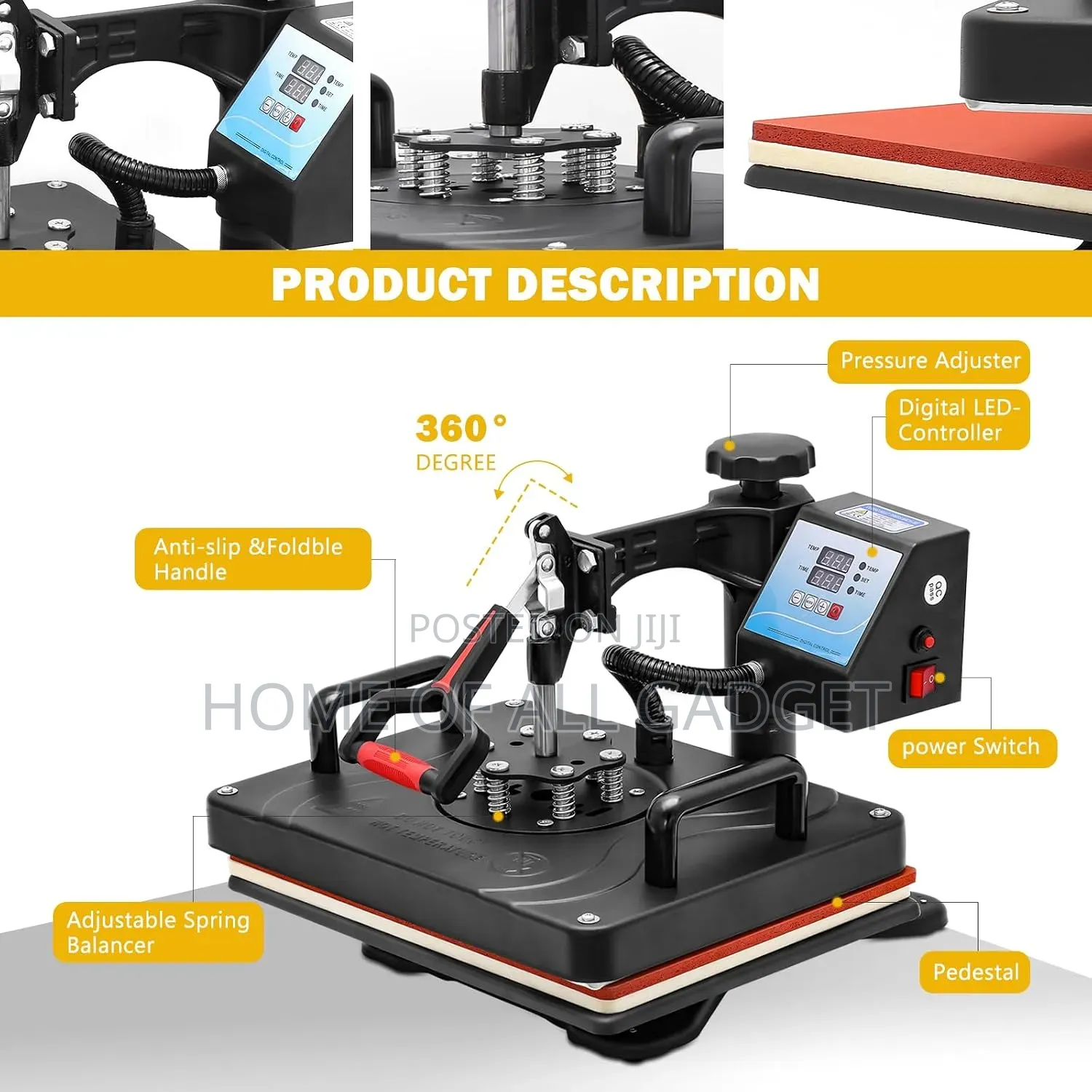 Heat Press Machine, 360 Degree Swing Away Heat Transfer Machine