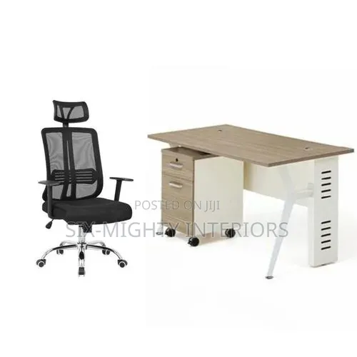 A Set of Office Table With Office Executive Chair