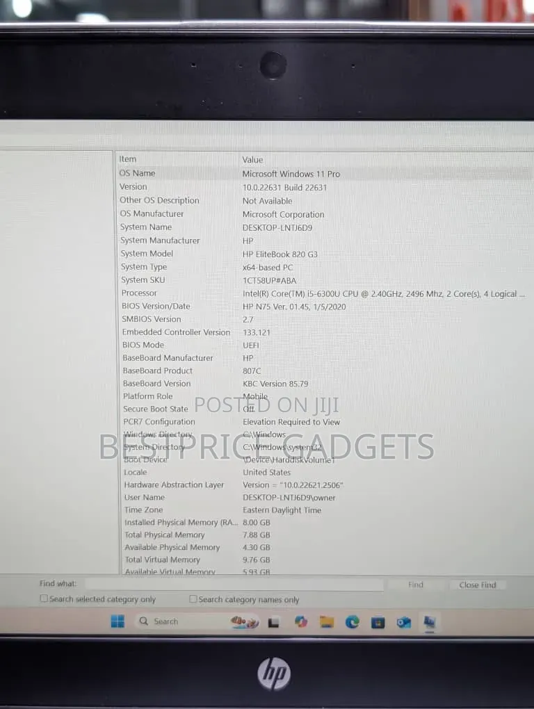 Laptop HP EliteBook 820 G3 8GB Intel Core i5 SSD 256GB