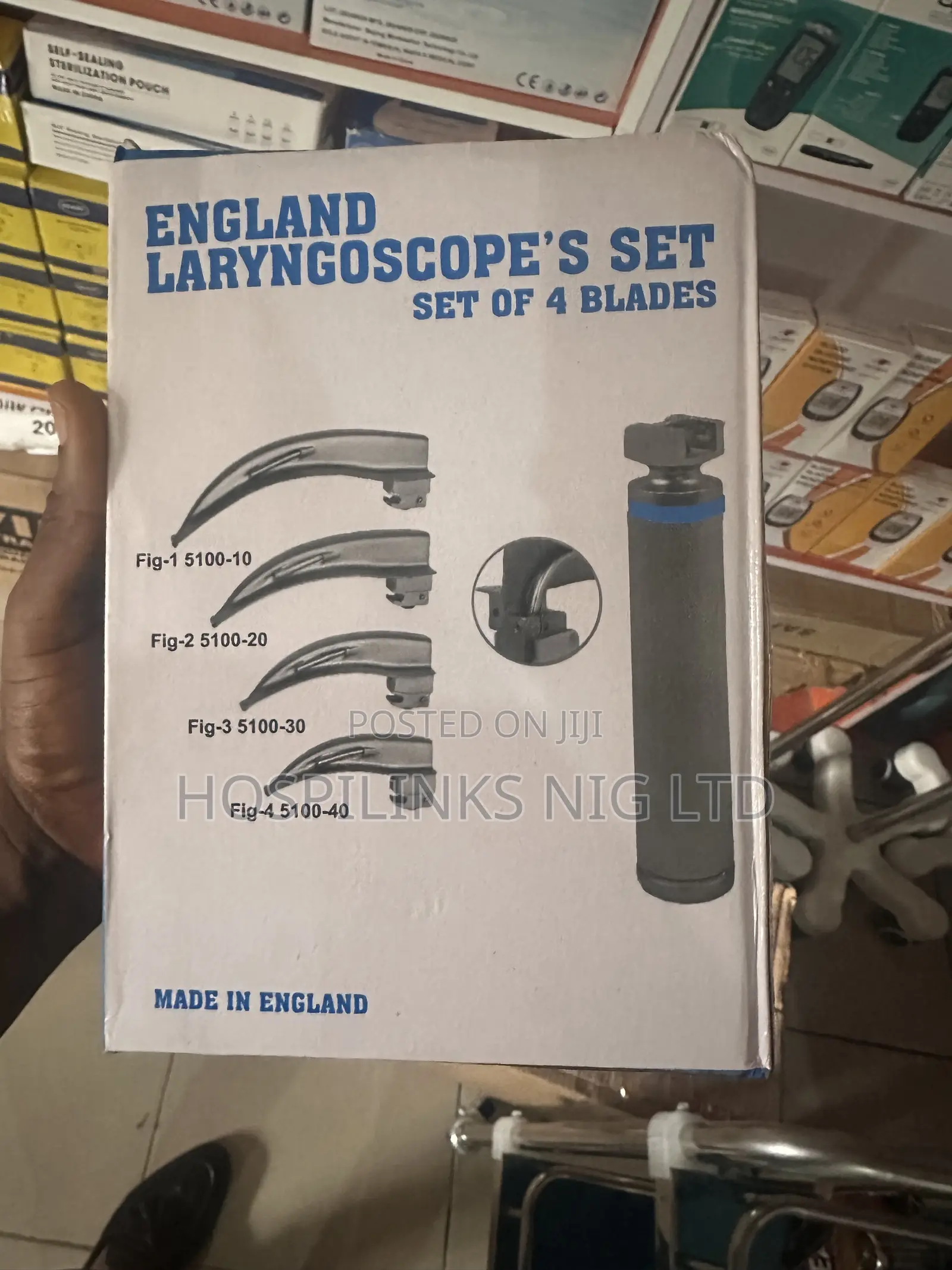ENT Set English Laryngoscope,set of 4 Blades