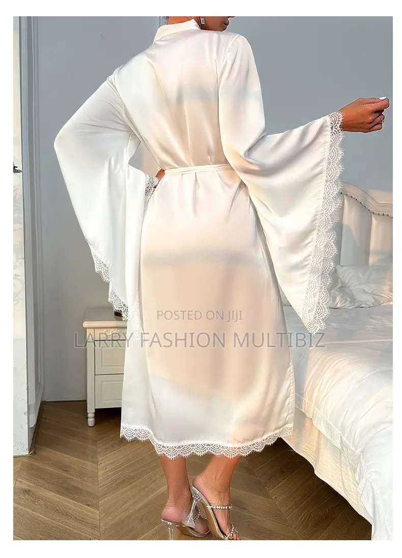 Satin Lace Trimmed Robe