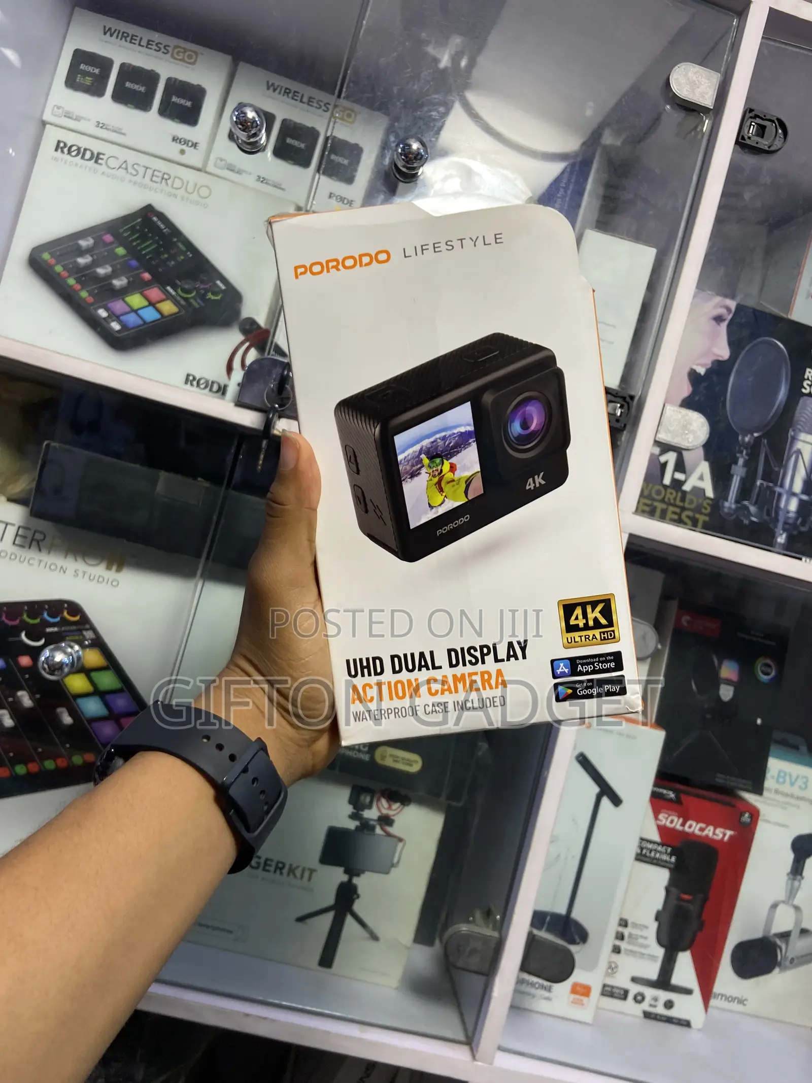 Porodo Lifestyle Ultra HD Dual Display Action Camera - Waterproof
