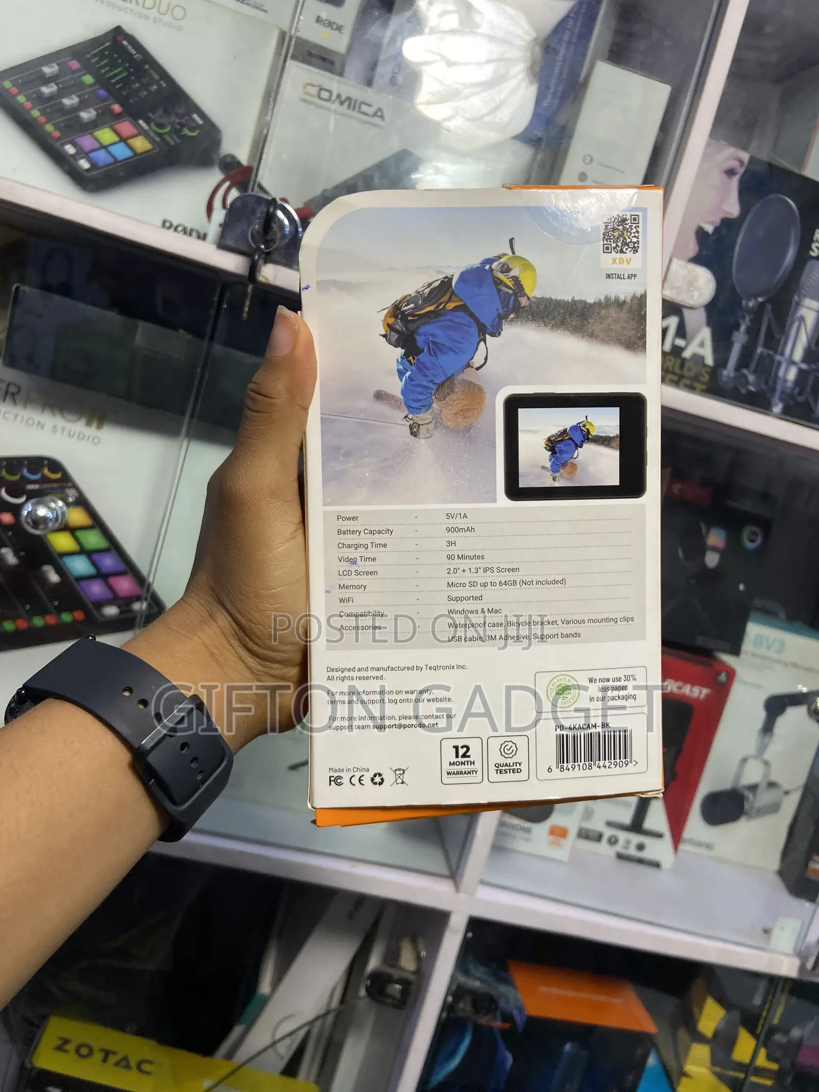 Porodo Lifestyle Ultra HD Dual Display Action Camera - Waterproof