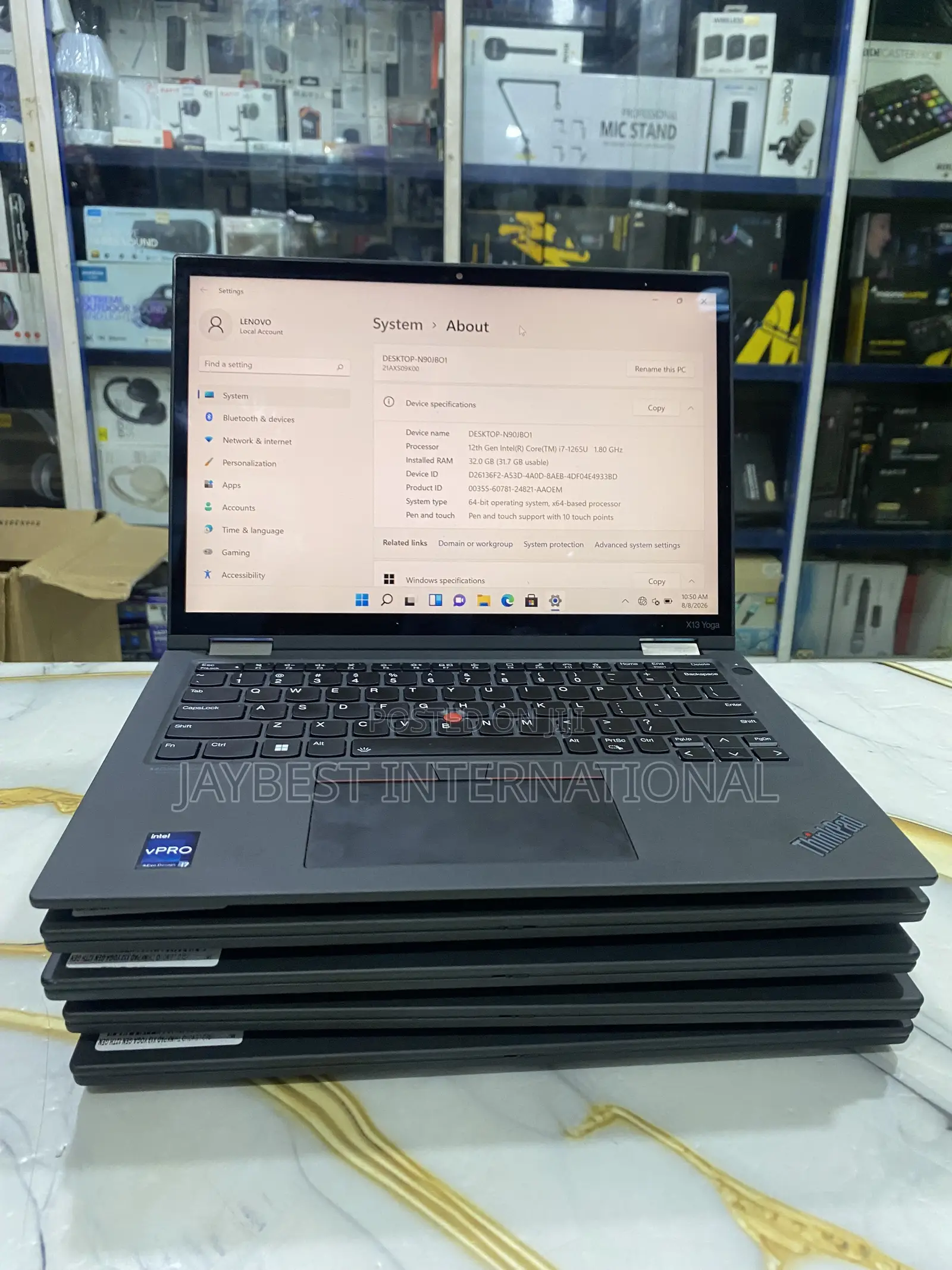 Laptop Lenovo ThinkPad x13 Yoga 32GB Intel Core i7 SSD 256GB