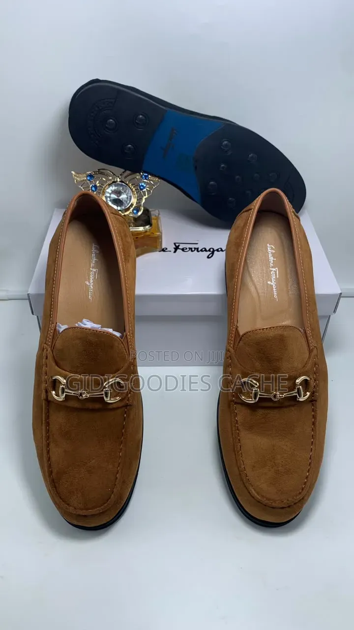 Ferragamo Men's Suede Horsebit Loafers in 3 Colors Size 40-46