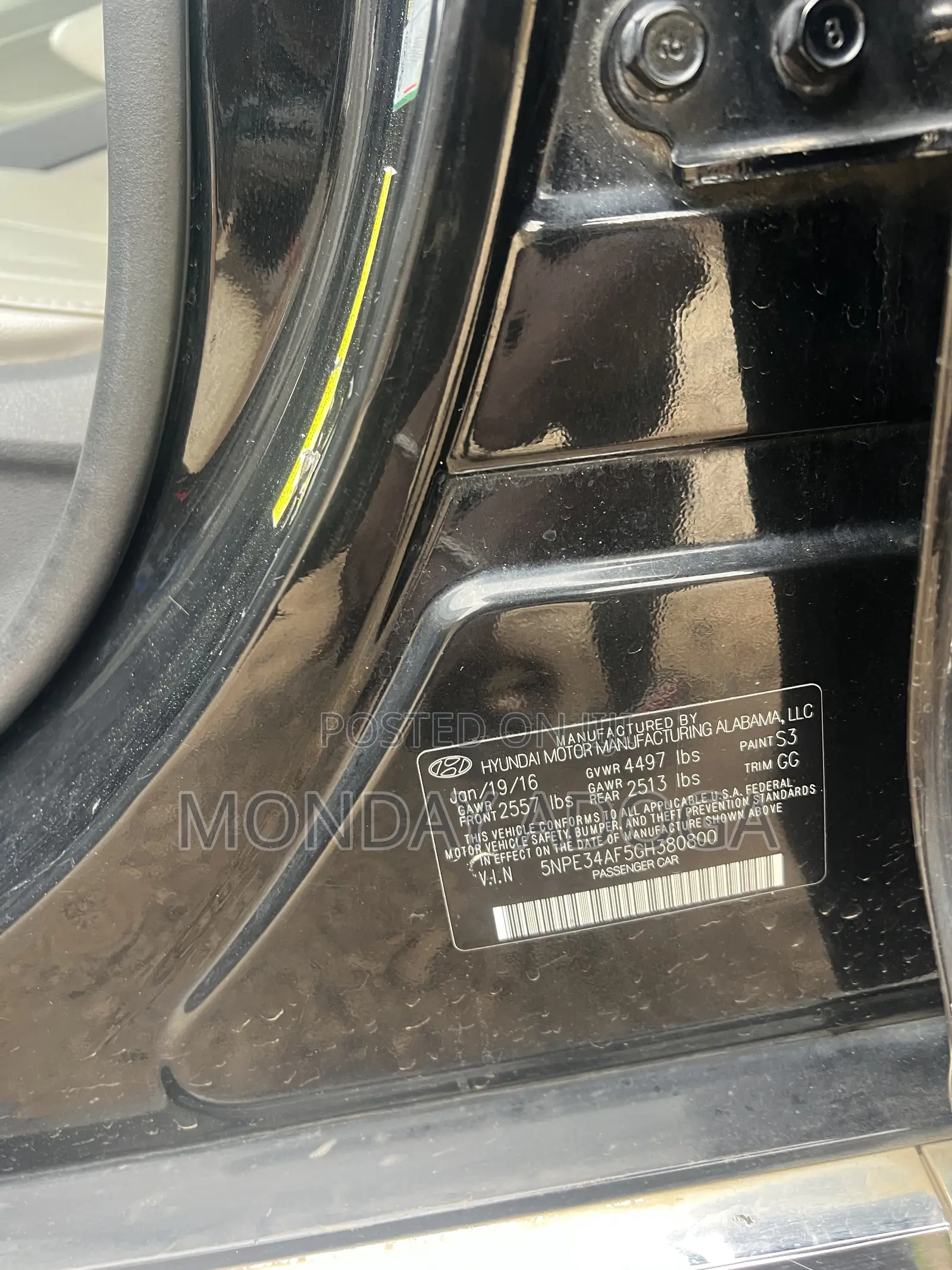 Hyundai Sonata Limited 4dr Sedan (2.4L 4cyl 6A) 2015 Black