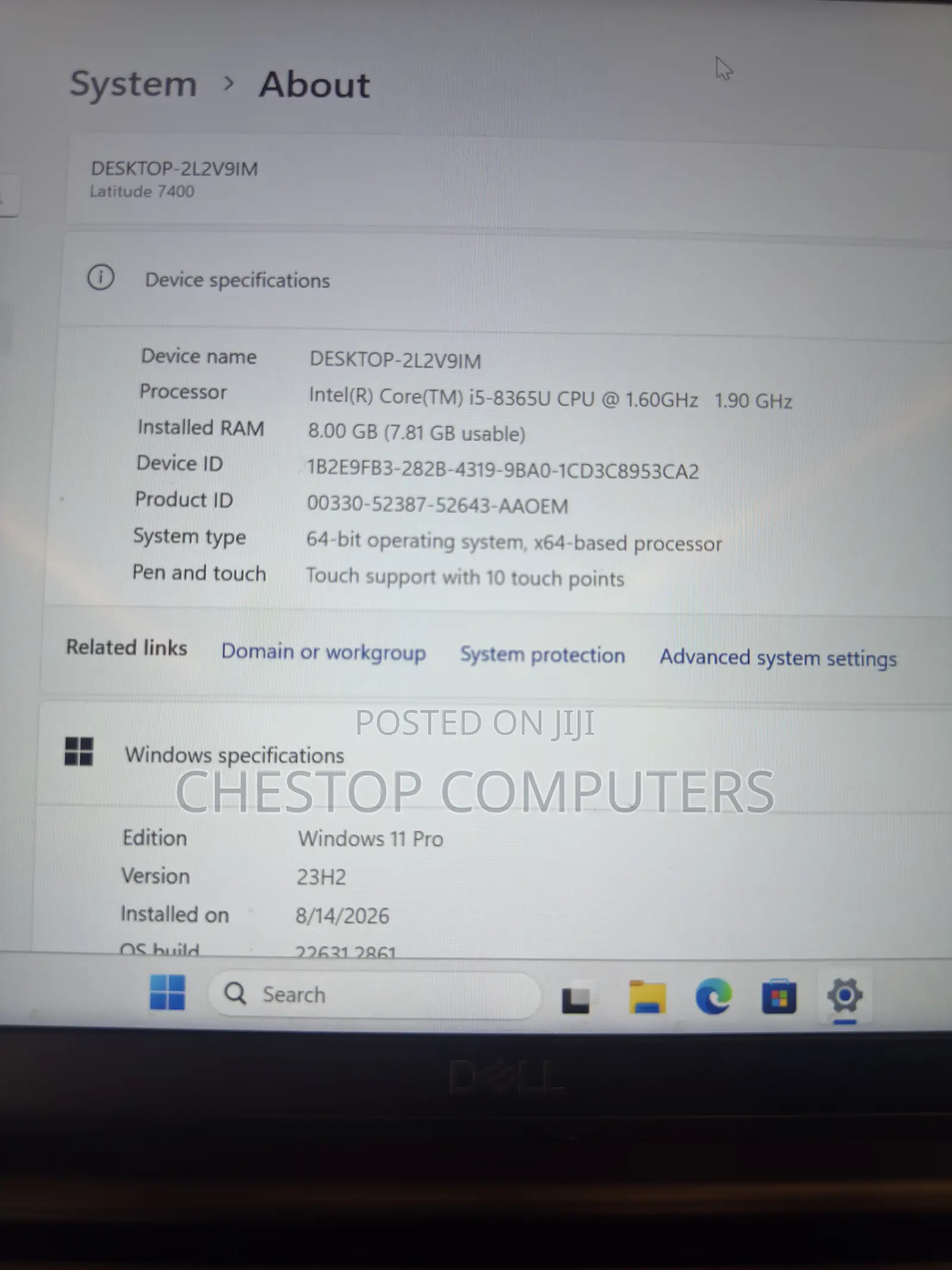 Laptop Dell Latitude 7400 8GB Intel Core i5 SSD 256GB