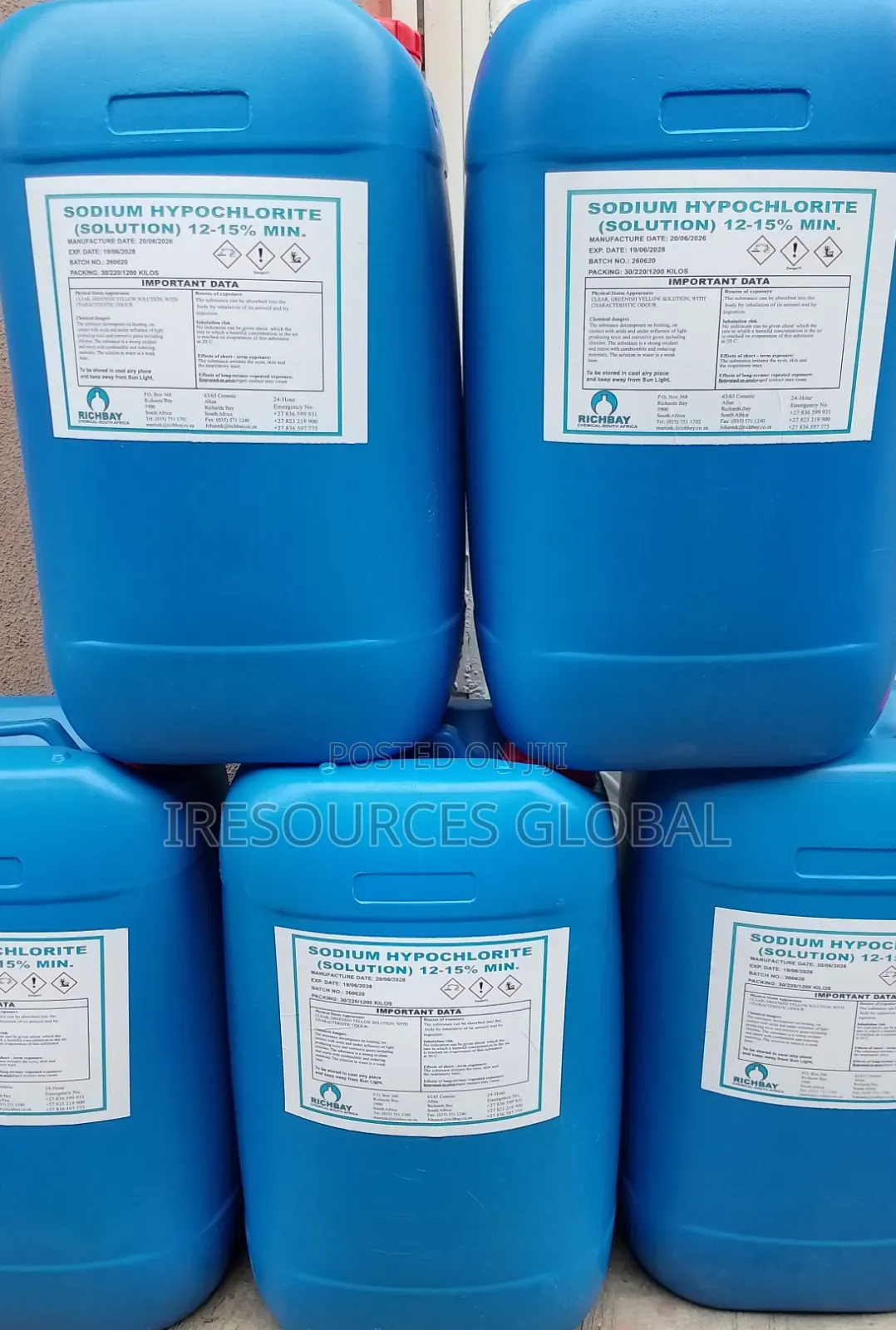 Sodium Hypochlorite (Naocl) Liquid 12-15%