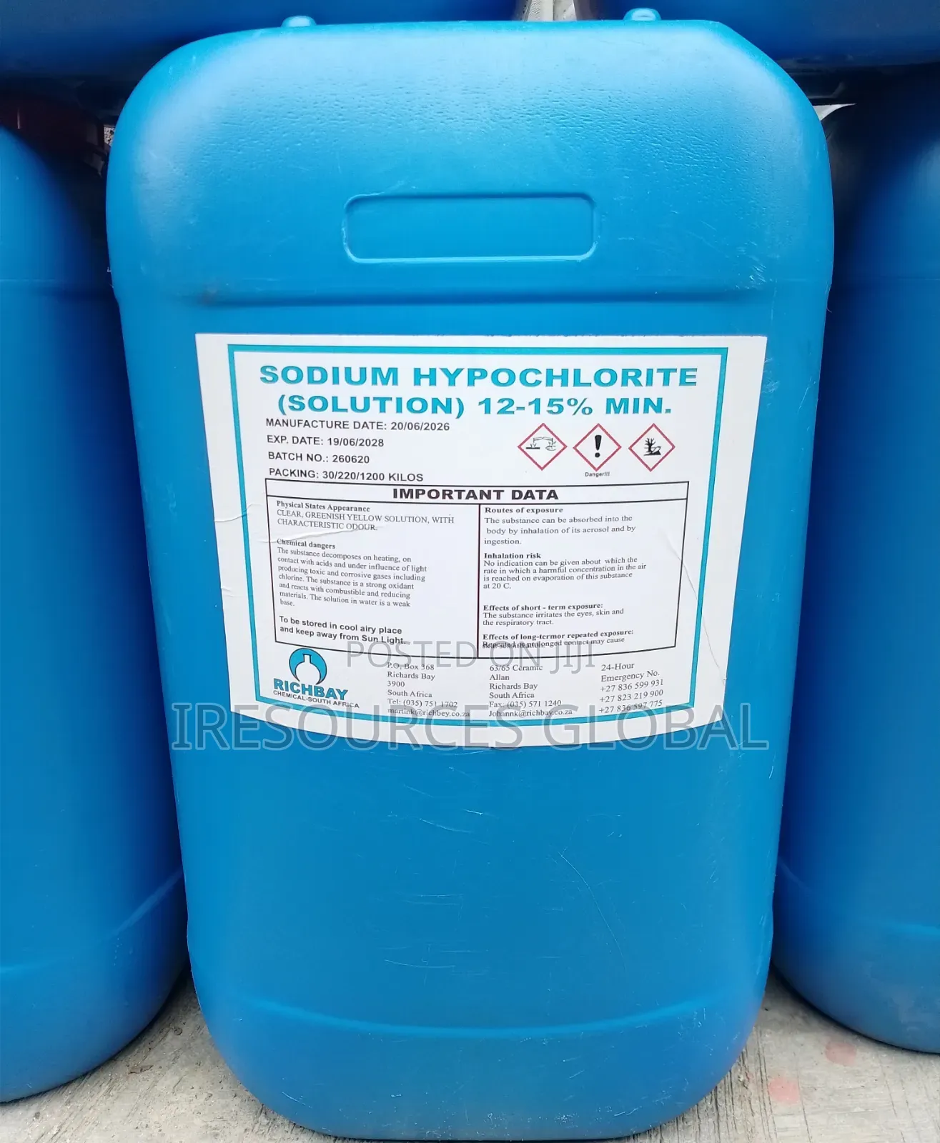 Sodium Hypochlorite (Naocl) Liquid 12-15%