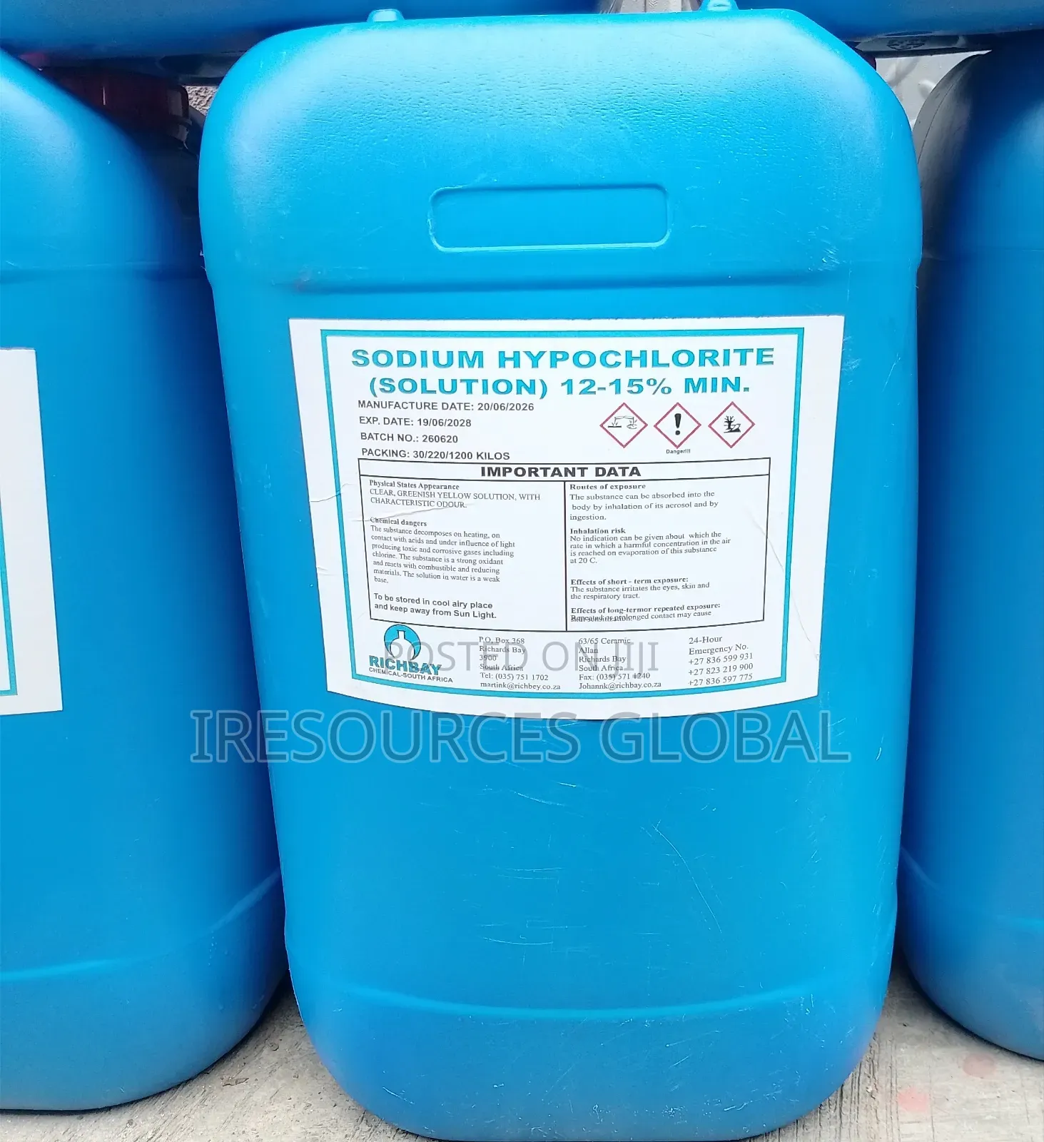 Sodium Hypochlorite (Naocl) Liquid 12-15%