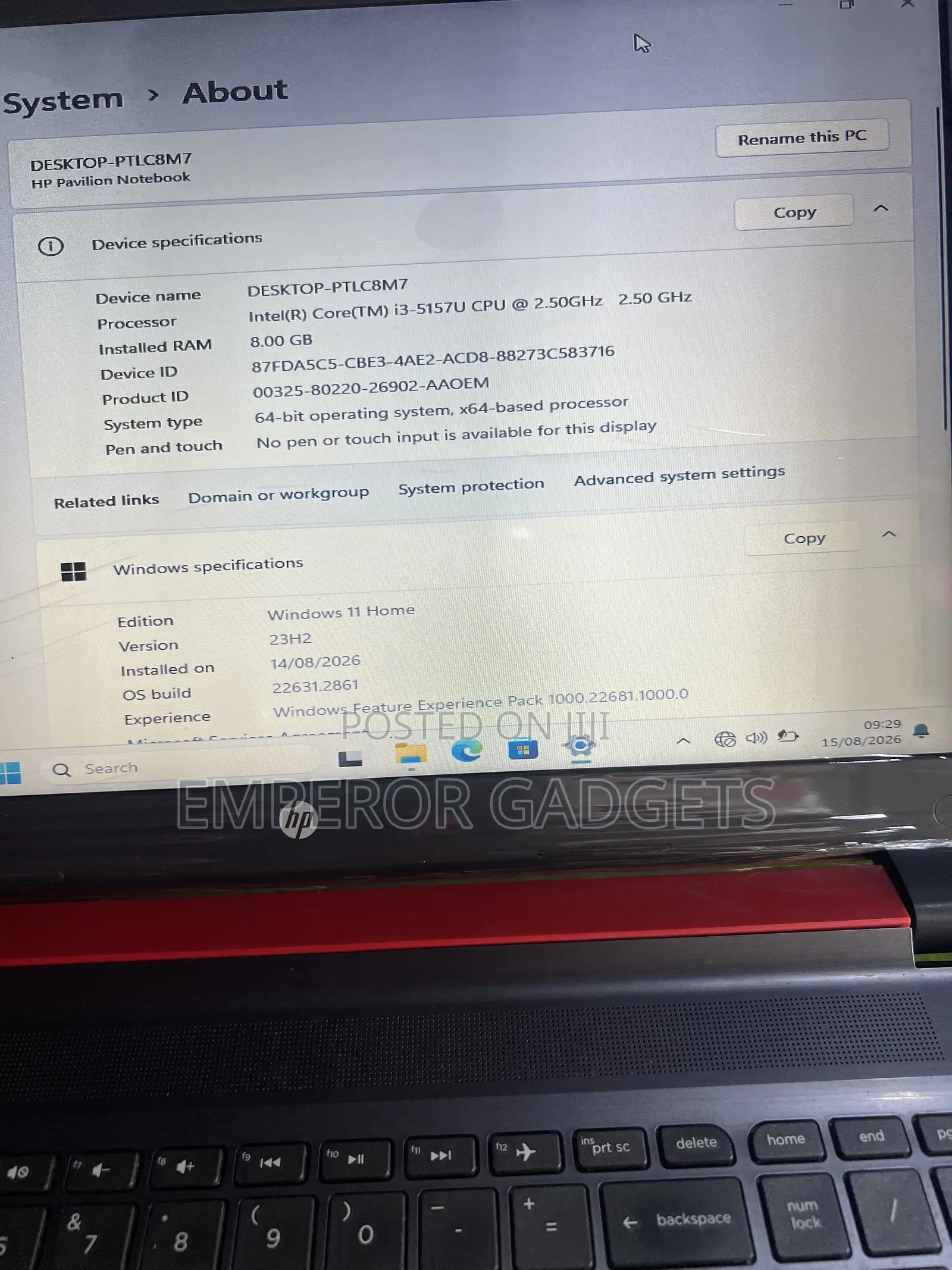 Laptop HP Pavilion 15 8GB Intel Core i3 SSD 128GB