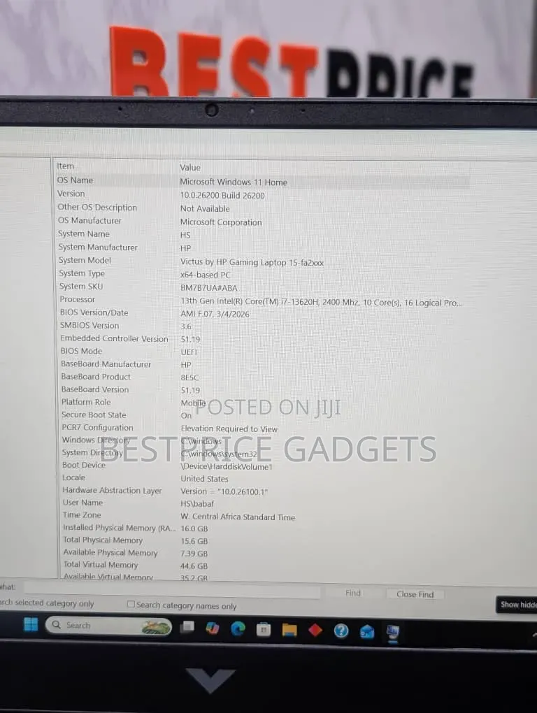 Laptop HP Victus 15 16GB Intel Core i7 SSD 512GB