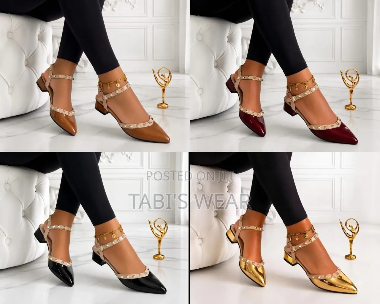 Stone Pleated Flat Sandal for Female