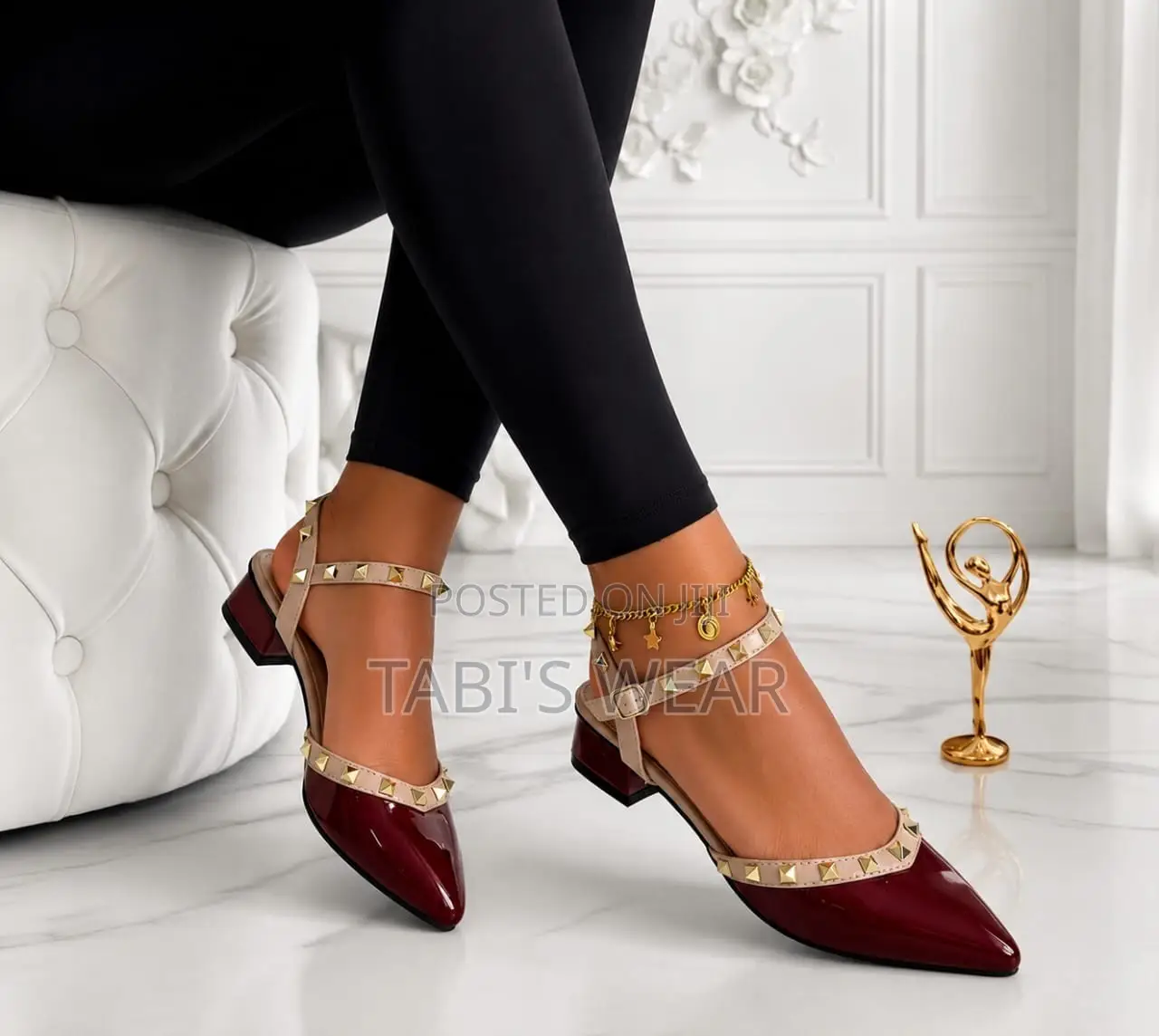Stone Pleated Flat Sandal for Female