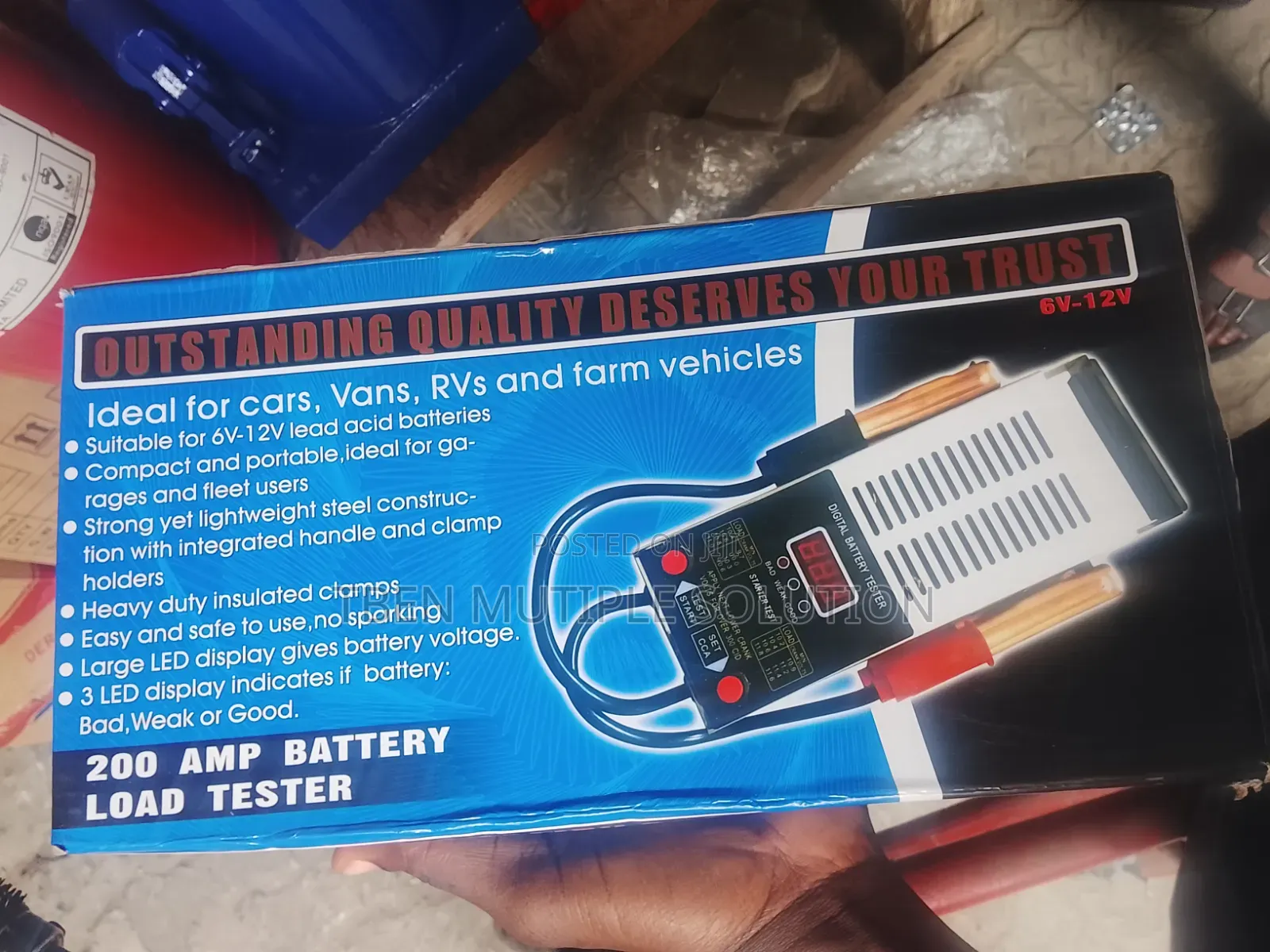 200 Amp Digital Battery Load Tester Suitable for 6V, 12V, and 24V L