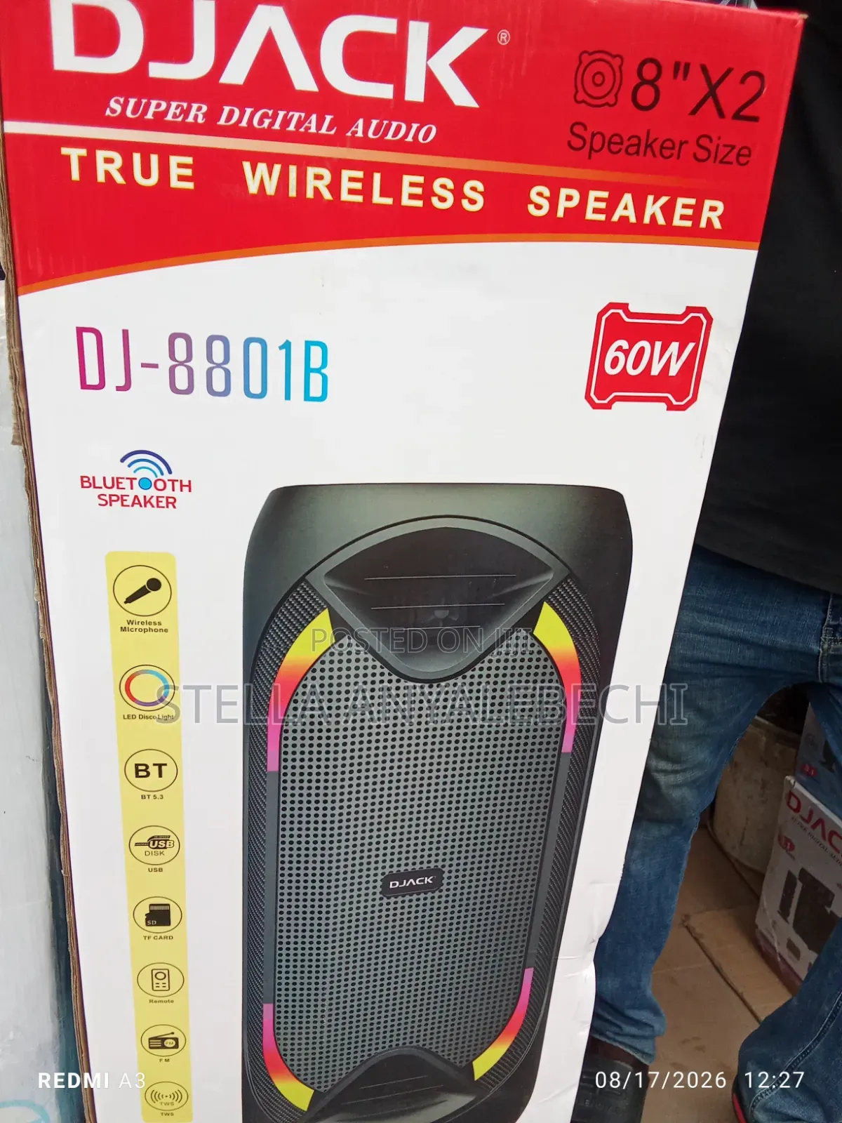 AC/DC DJack Bluetooth Wireless Public Address System+ Microphone (60w)