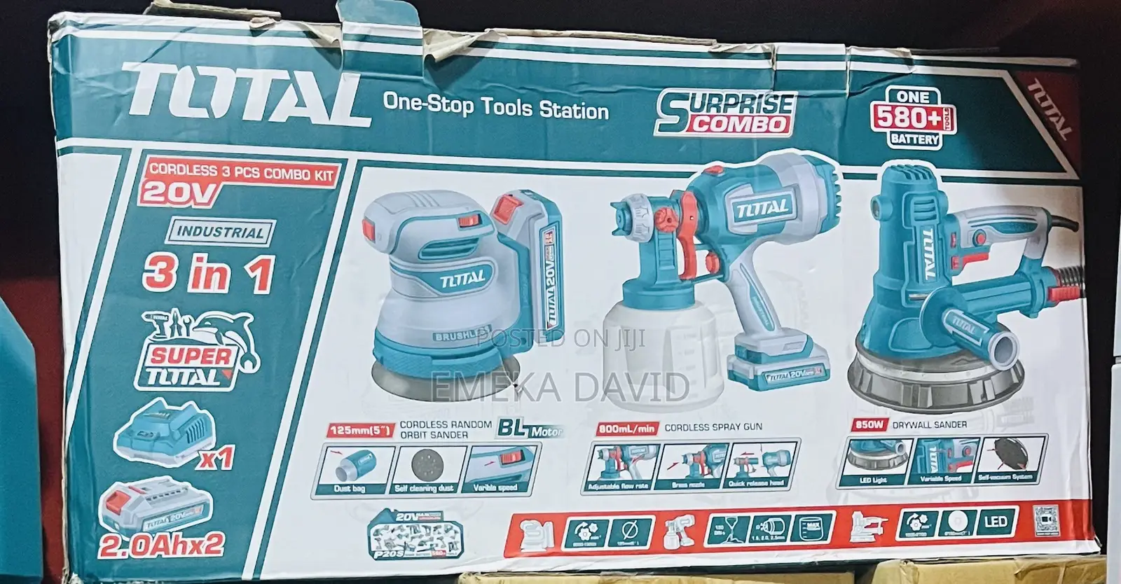 Total 20V Cordless 3-in-1 Combo Kit,