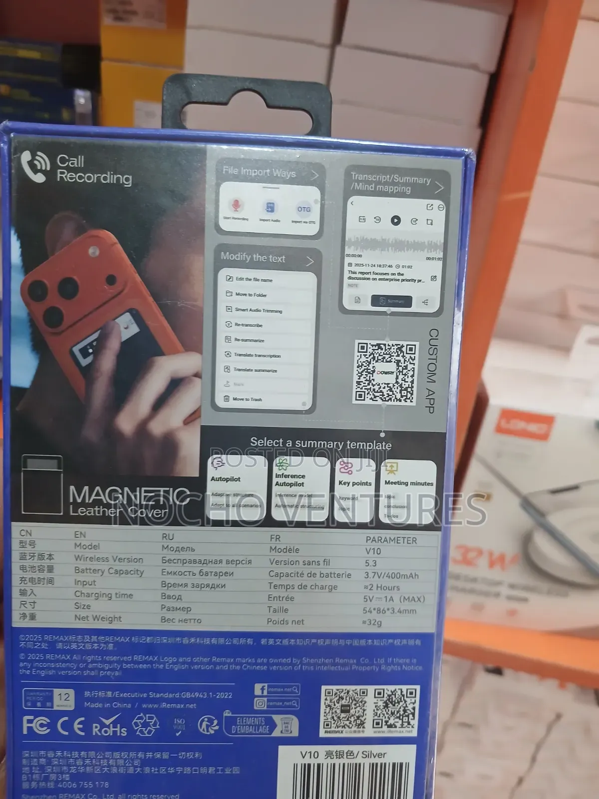 Remax V10 AI Voice Recorder and Translator