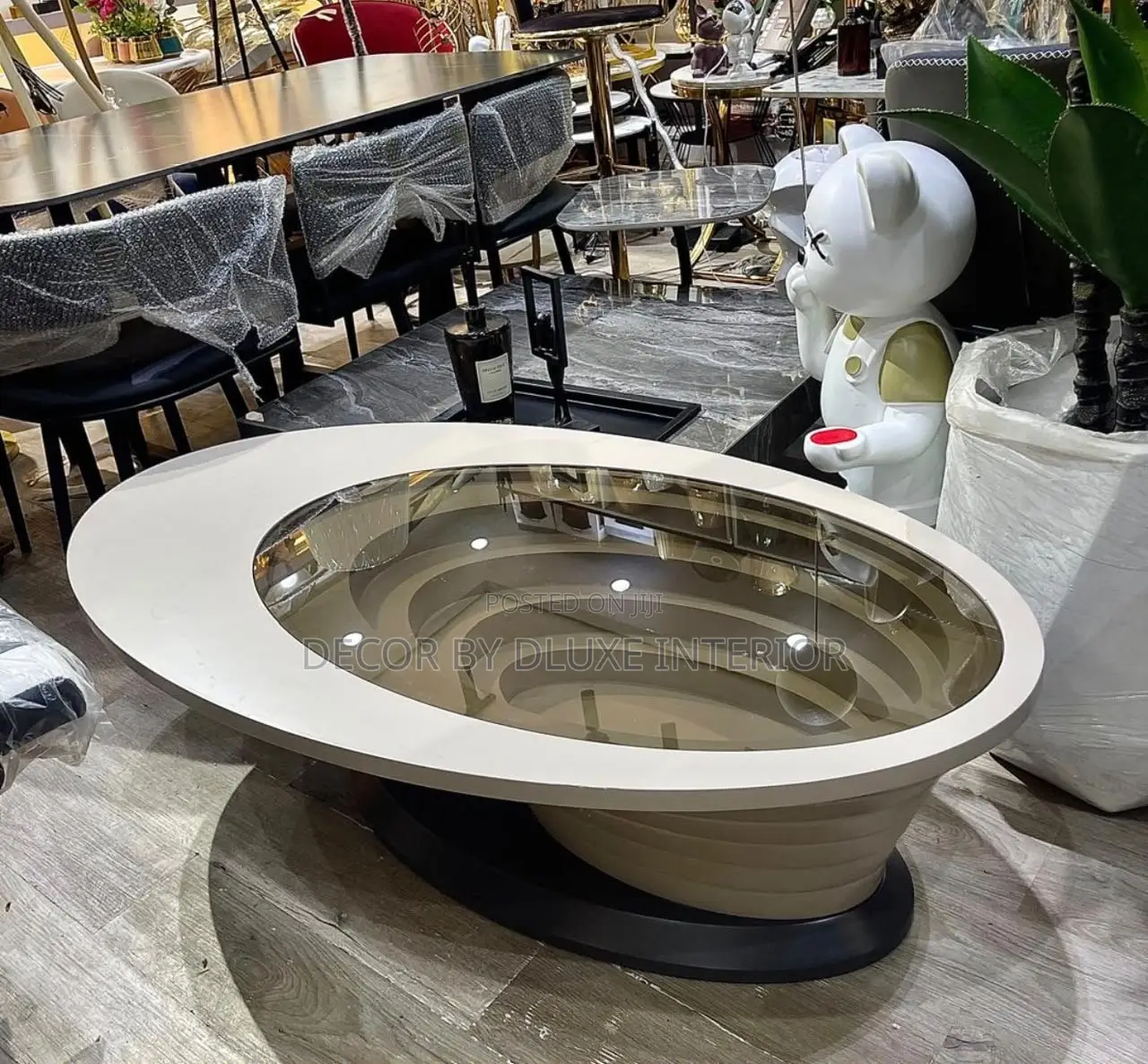 Nordic Unique Glass Top Center Table