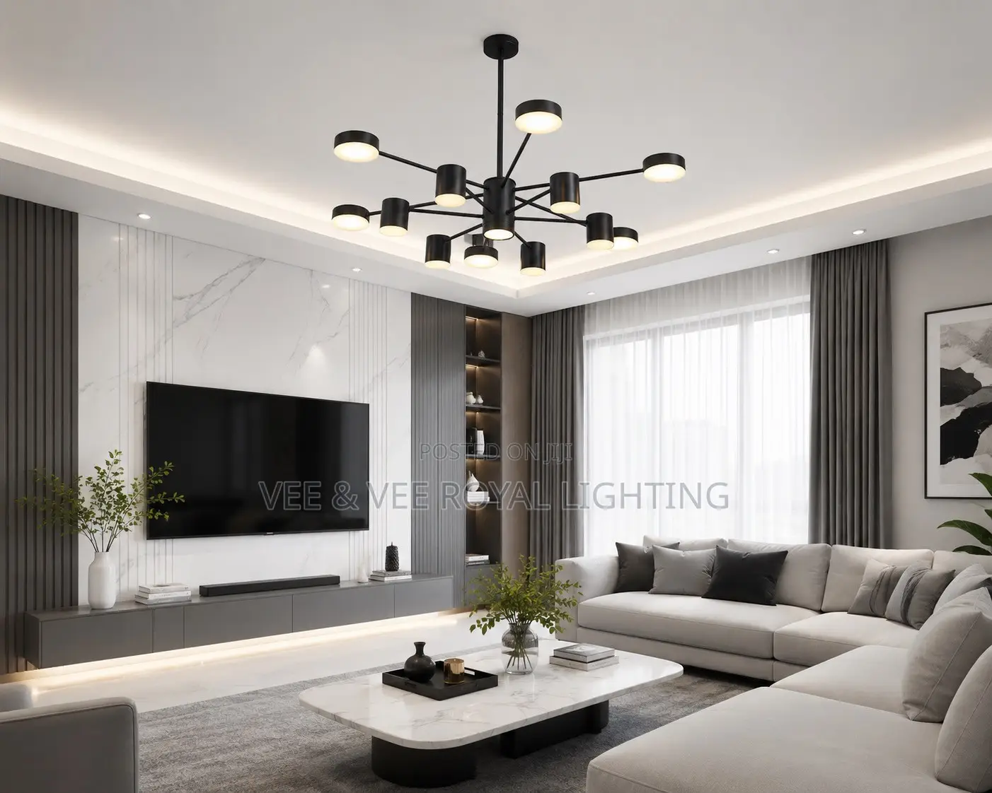 Nordic 12 Hands Led Chandelier- For Living Room, Grand Parlors, Hotels