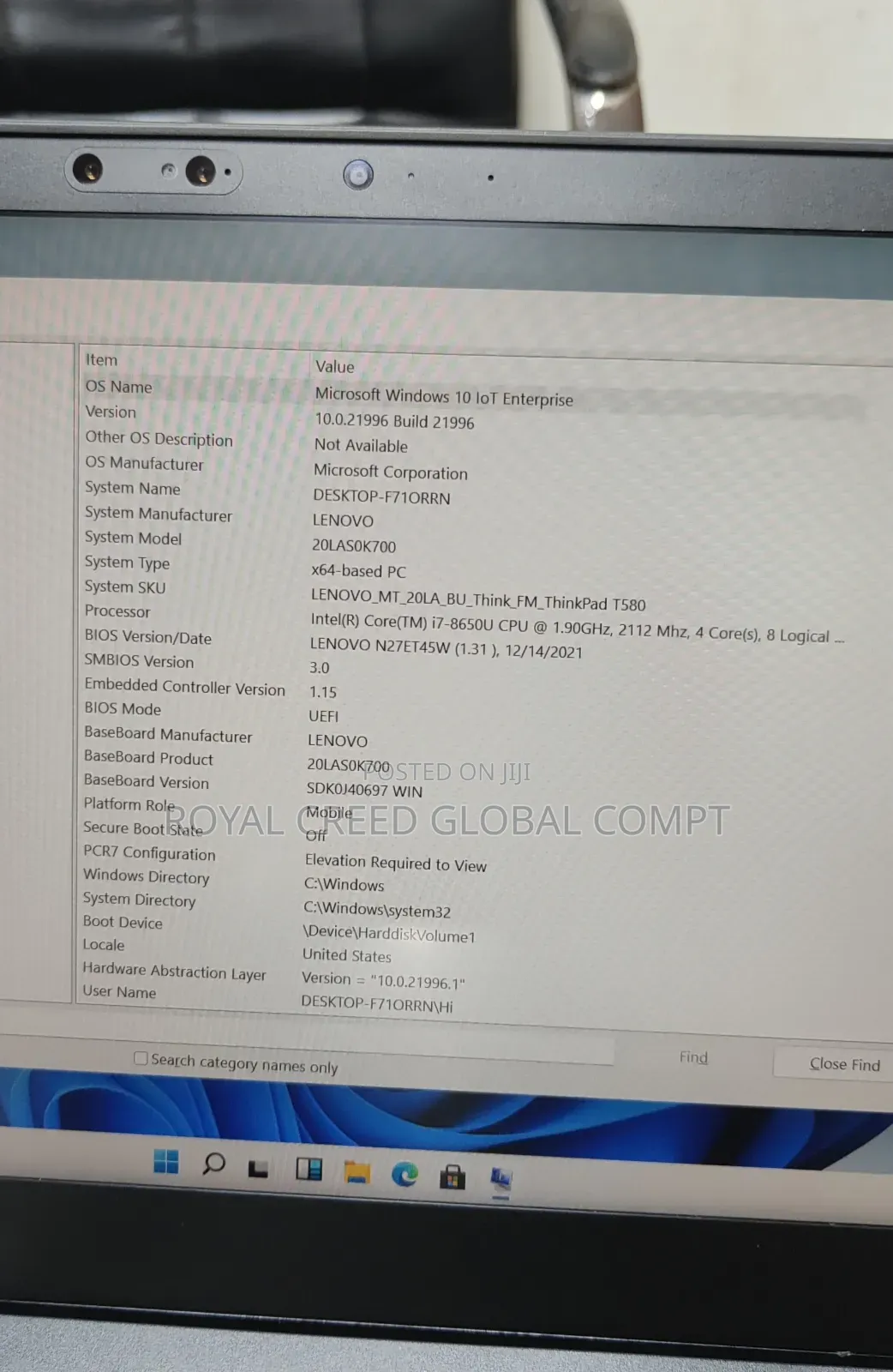 Laptop Lenovo ThinkPad T580 32GB Intel Core i7 SSD 1T
