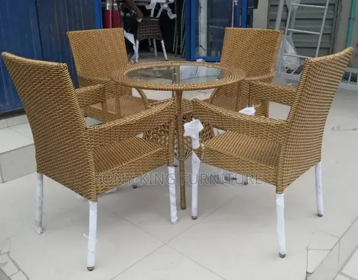 Imported Outdoor Dining Table Set With Glass Top