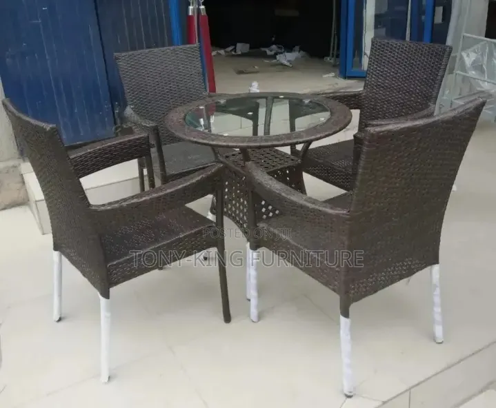 Imported Outdoor Dining Table Set With Glass Top