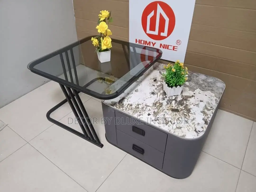 Modern Simple Slate Glass Center Table