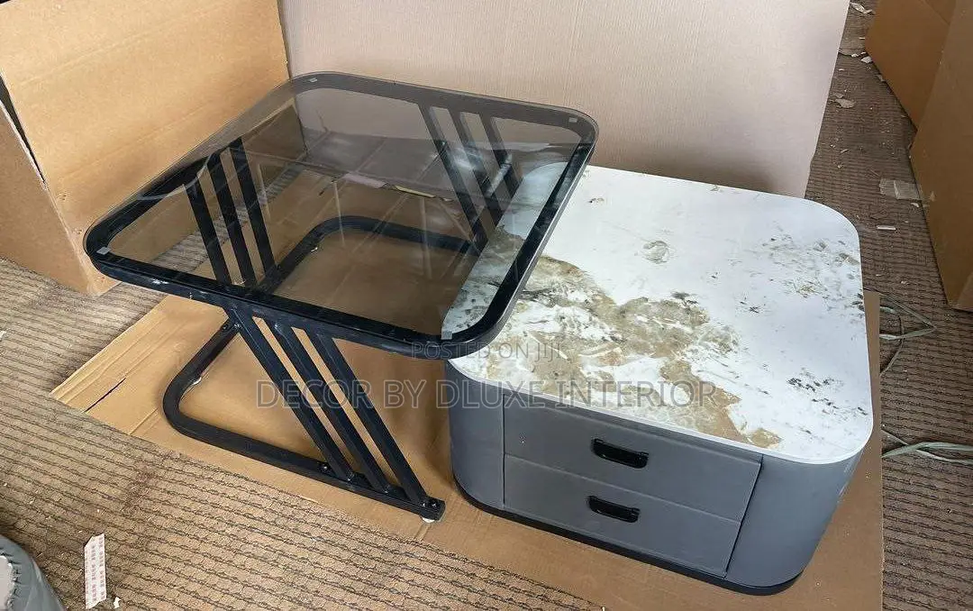 Modern Simple Slate Glass Center Table