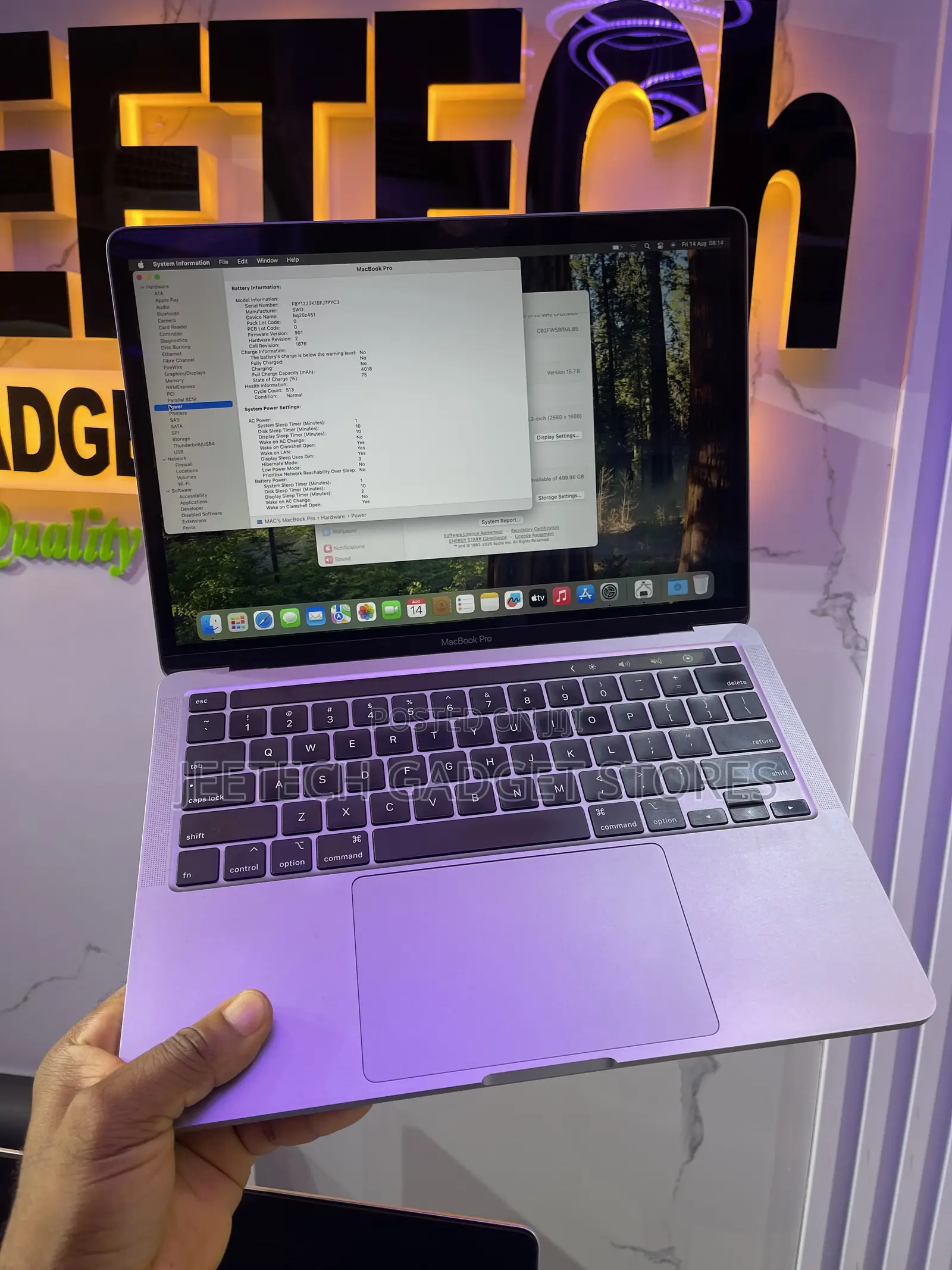 Laptop Apple MacBook Pro 2020 16GB Intel Core i7 SSD 512GB
