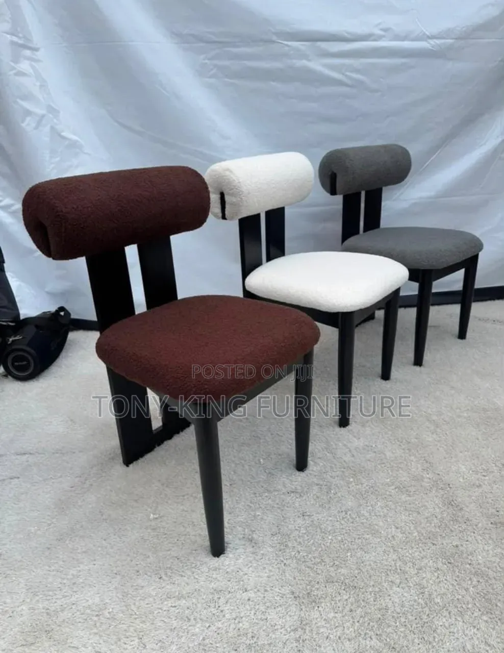 Modern Luxury Marble-Top Dining Set Distinctive Upholstered Chairs.