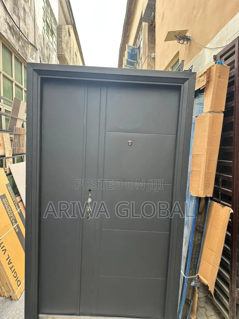 Shorter: "Heavy-Duty Steel Security Door. Solid Protection."