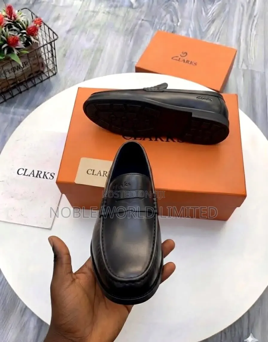Clarins Black Men's Leather Shoes OSO 5w