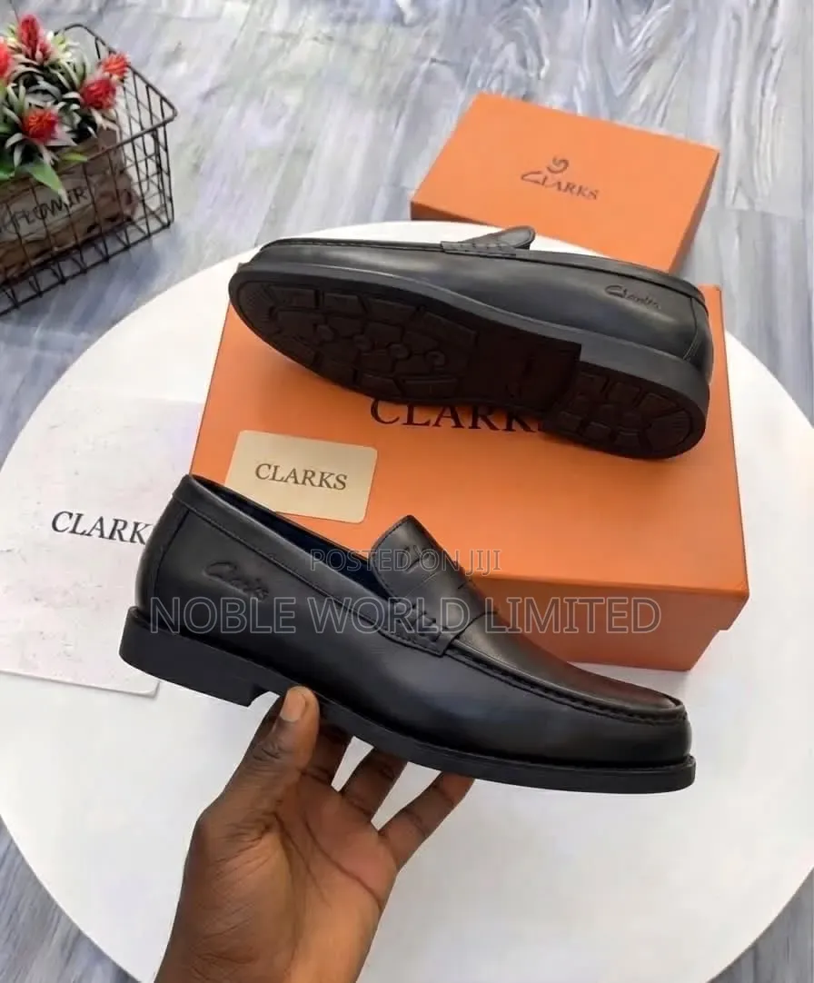 Clarins Black Men's Leather Shoes OSO 5w