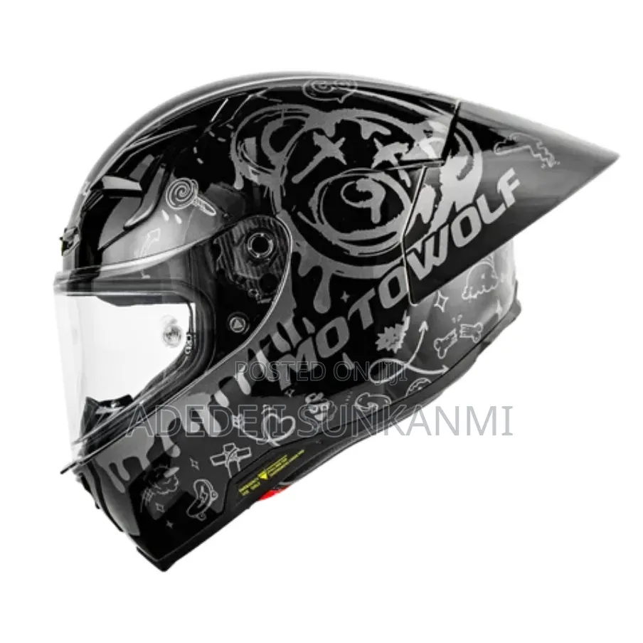 Motorwolf Full Face Helmet With Helmet Headset for Calls and Music
