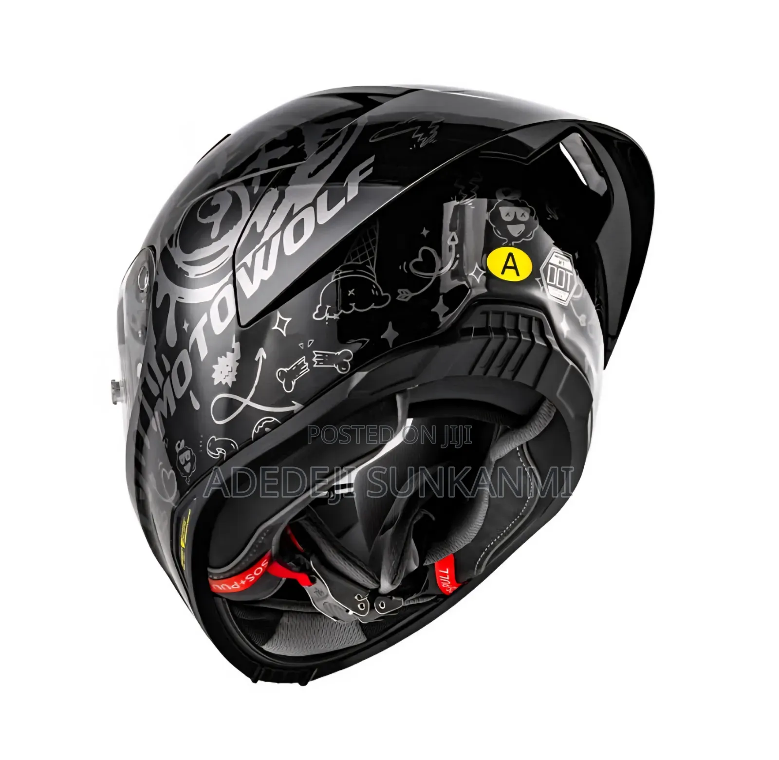 Motorwolf Full Face Helmet With Helmet Headset for Calls and Music